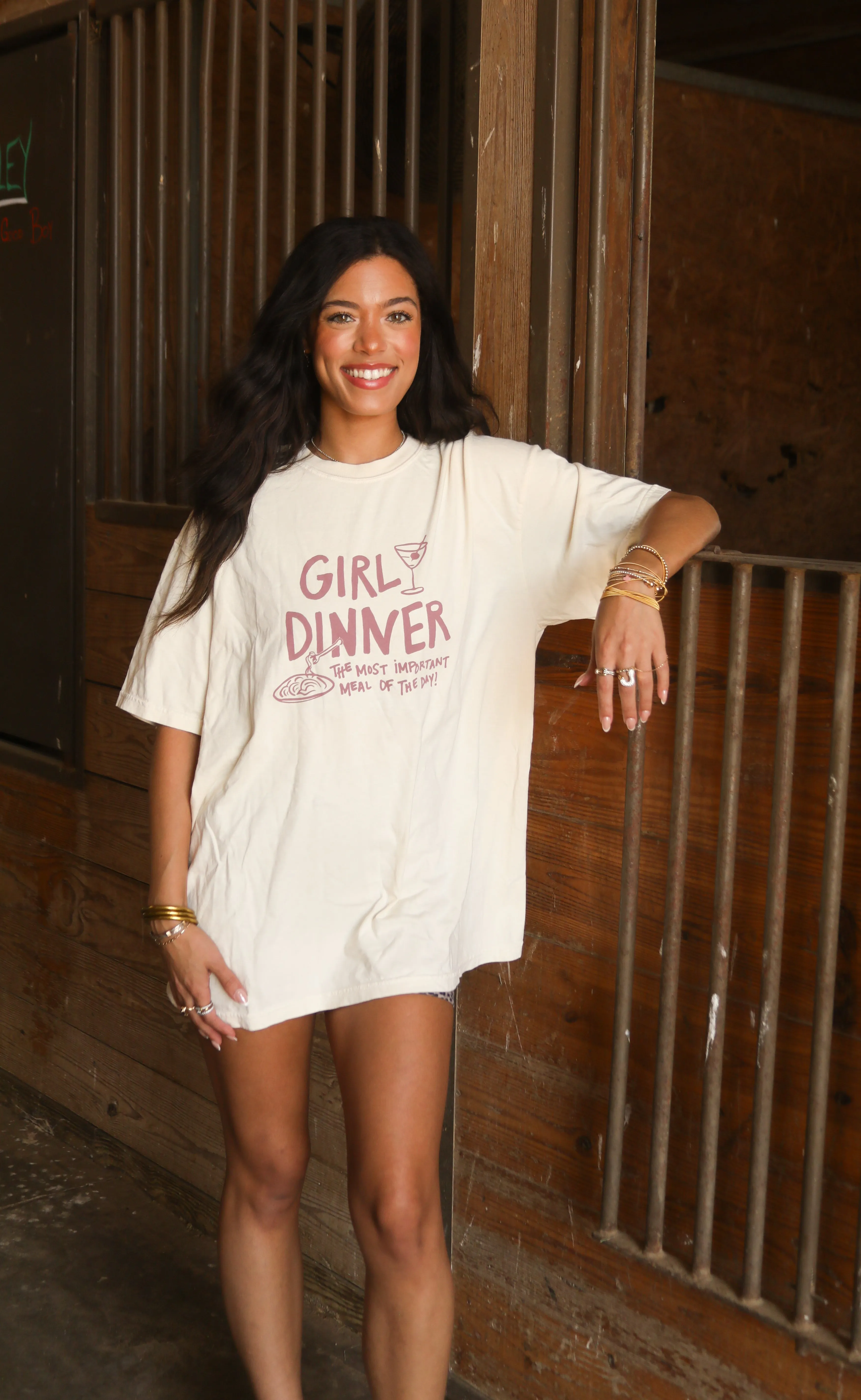 friday + saturday: girl dinner (most important meal) t shirt sold by RIFFRAFF