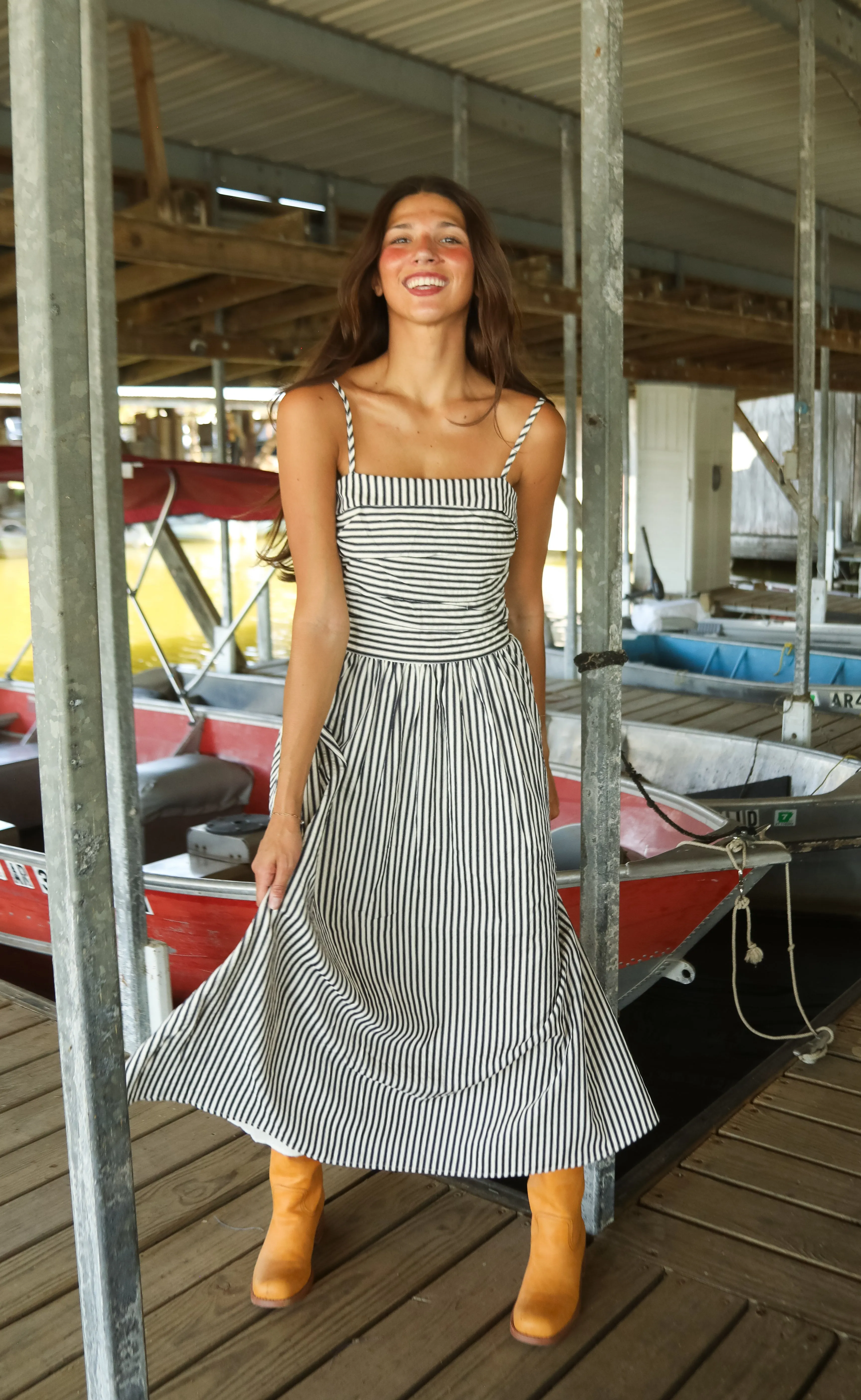 til you come home striped midi dress sold by RIFFRAFF product image thumbnail 2