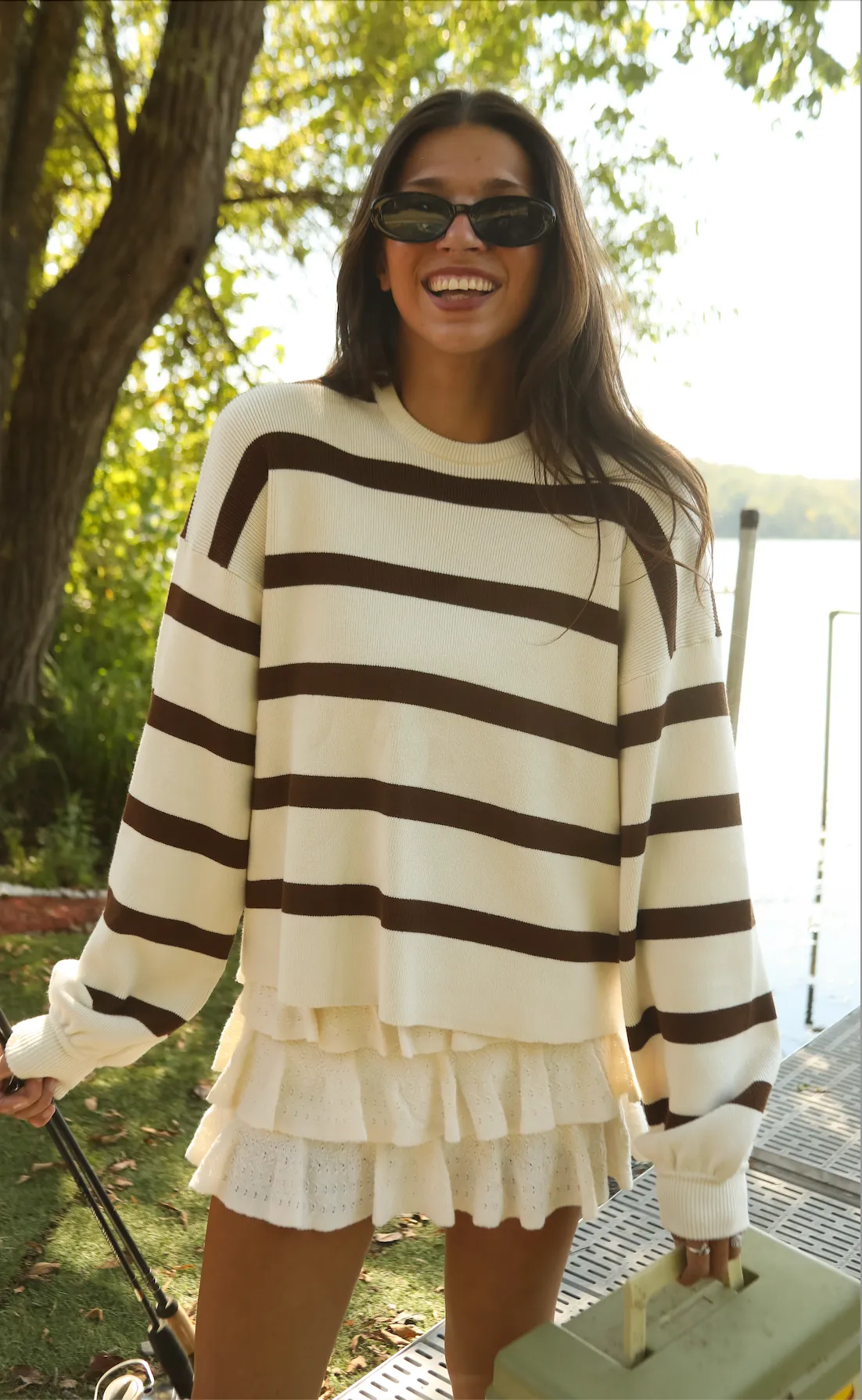 show me your mumu: pismo sweater - driftwood stripe sold by RIFFRAFF product image thumbnail 2
