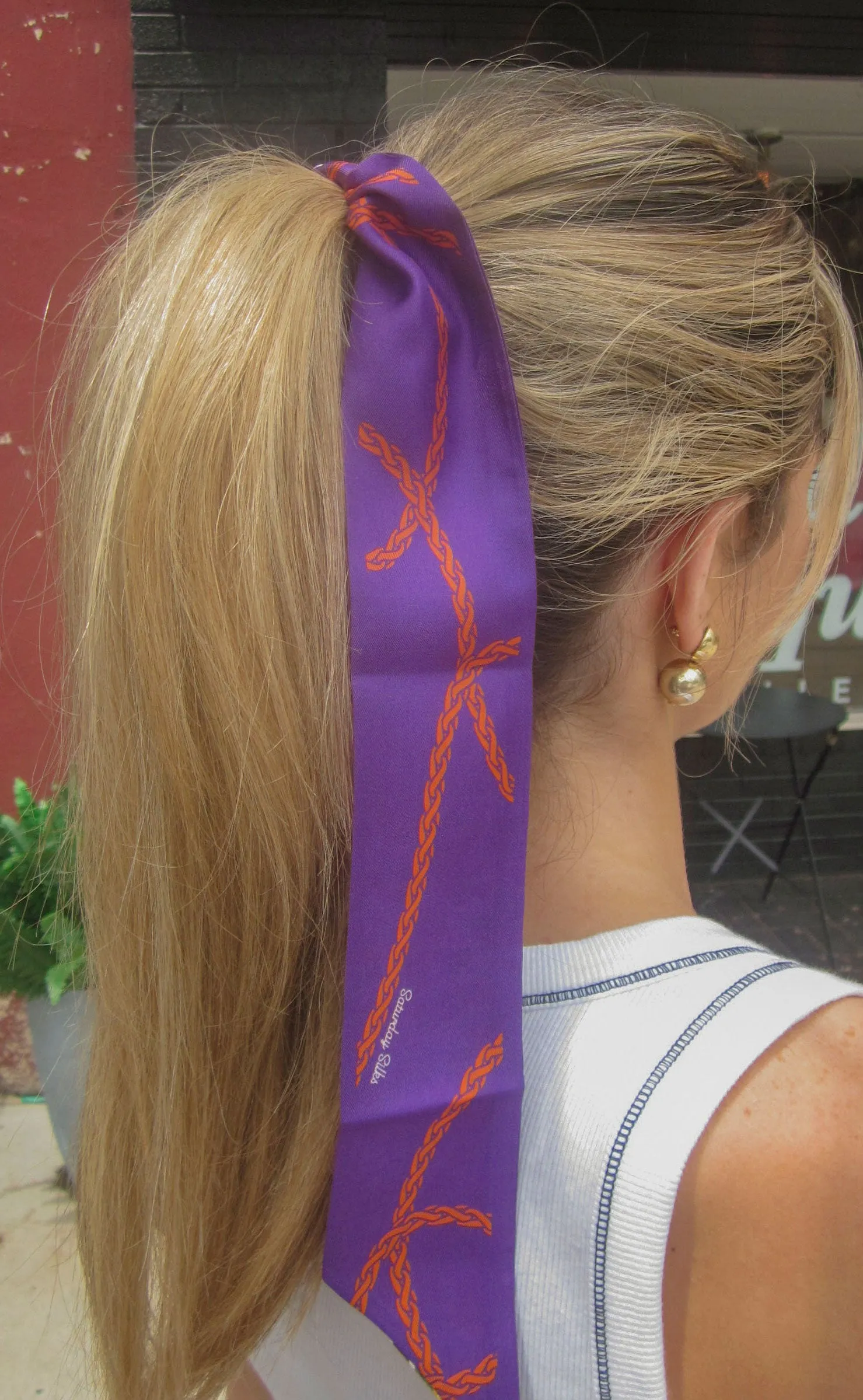 clemson tigers twilly scarf sold by RIFFRAFF product image thumbnail 3