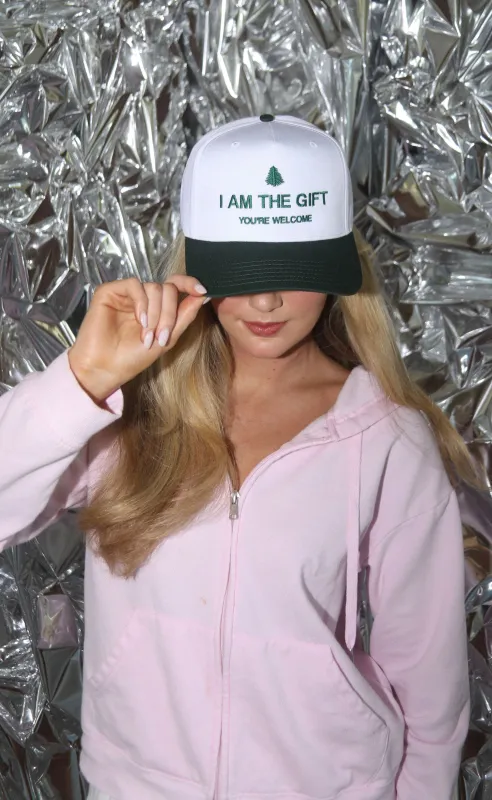 friday + saturday: i am the gift trucker hat sold by RIFFRAFF