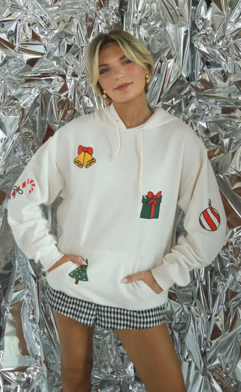 friday + saturday: christmas patchwork hoodie sold by RIFFRAFF