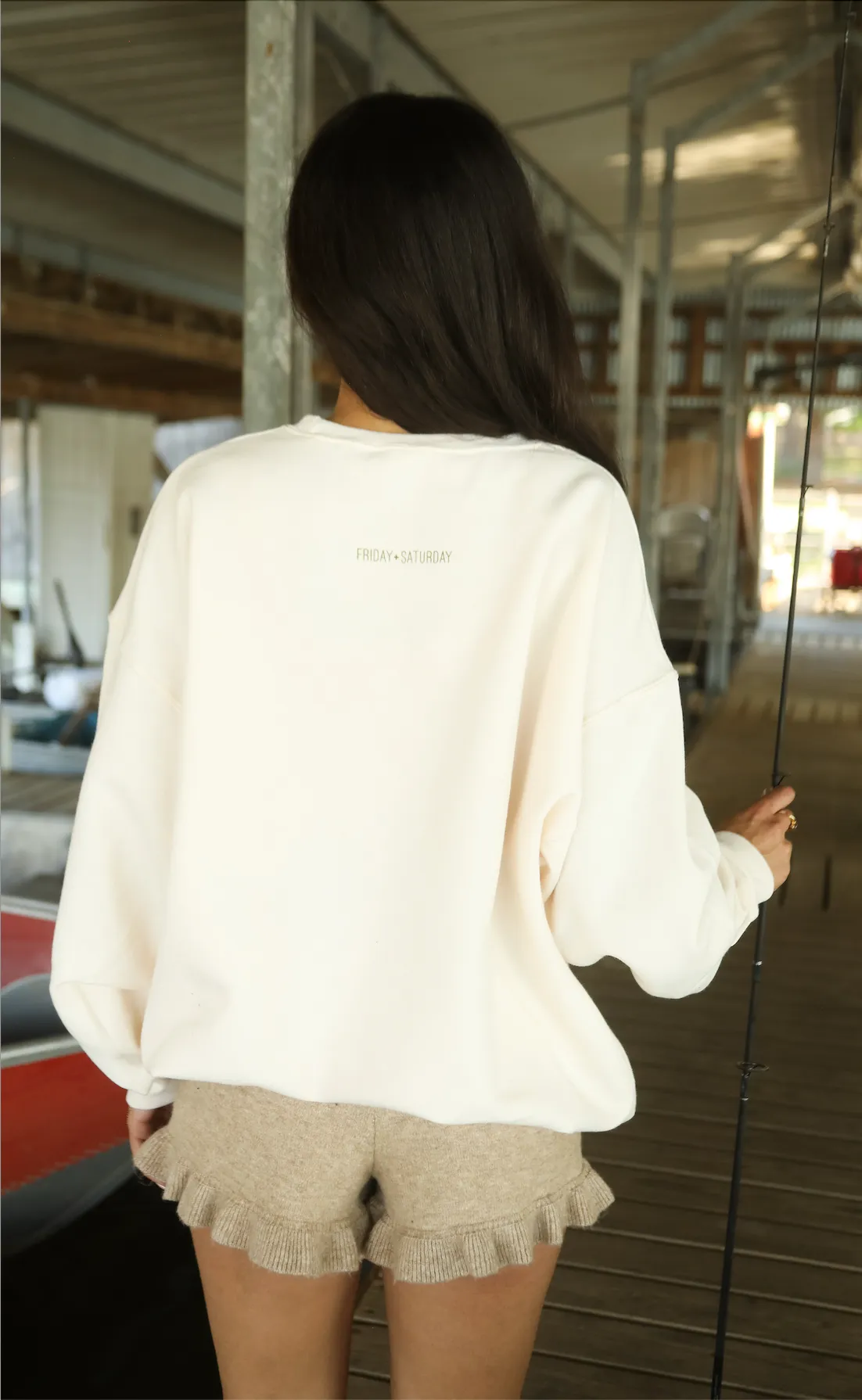 friday + saturday: gone fishin sweatshirt sold by RIFFRAFF product image thumbnail 3