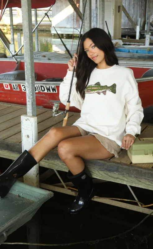 friday + saturday: gone fishin sweatshirt made by RIFFRAFF