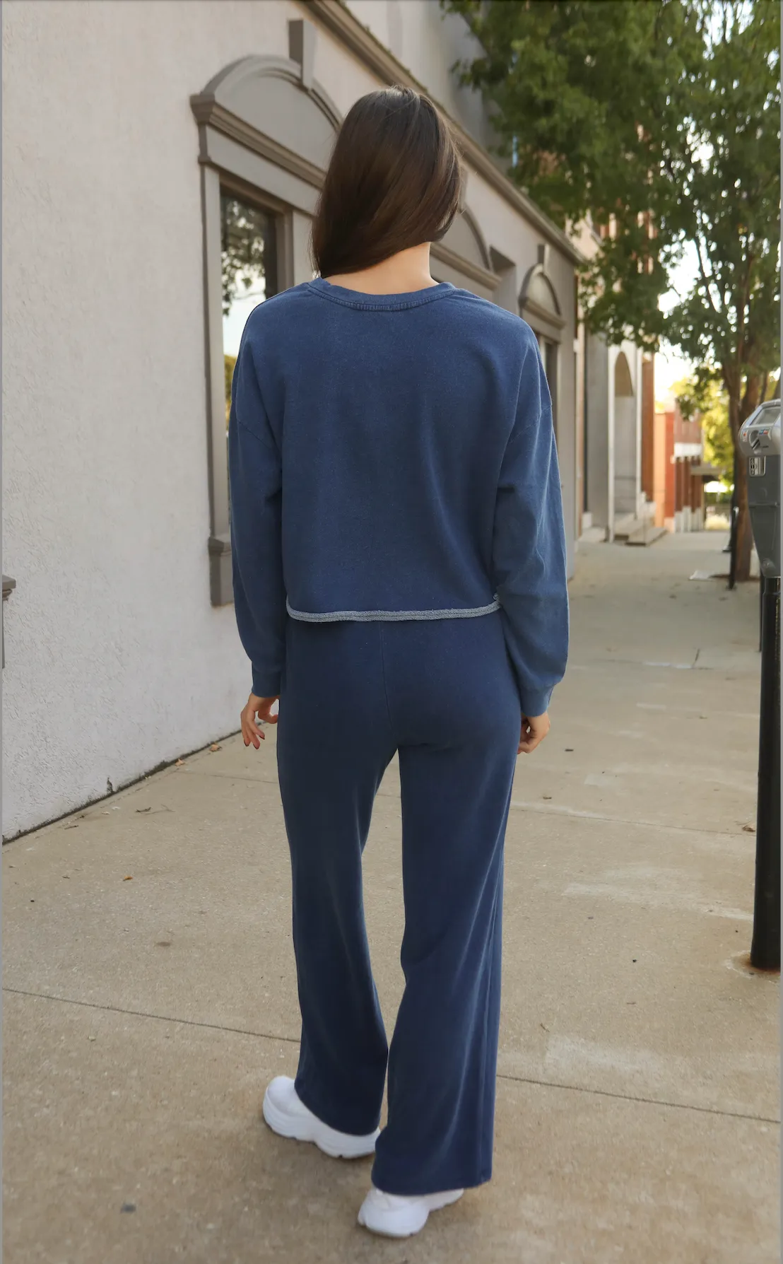 z supply: circuit knit denim sweatshirt - indigo sold by RIFFRAFF product image thumbnail 3