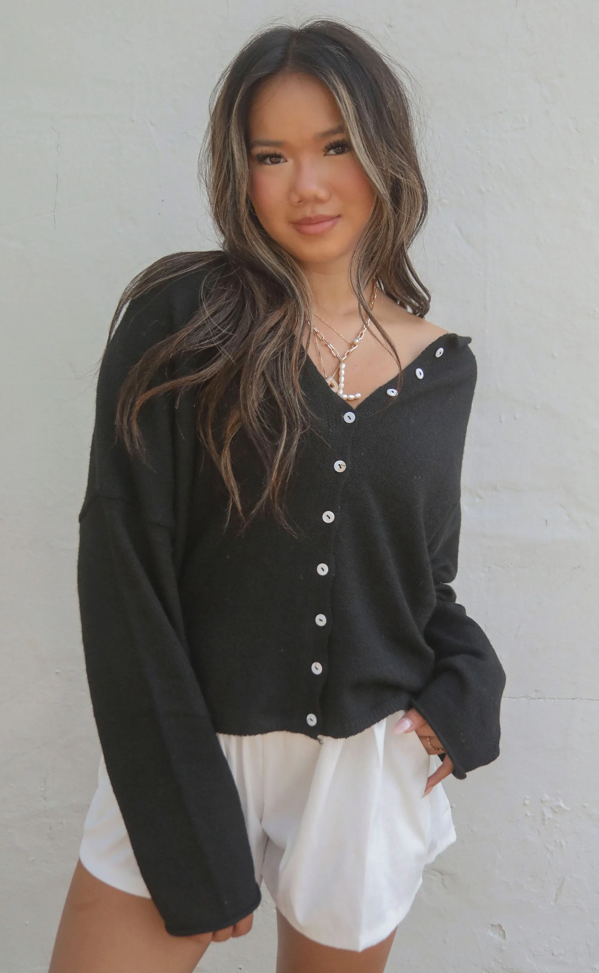 beat of your heart cardigan - black sold by RIFFRAFF product image thumbnail 2