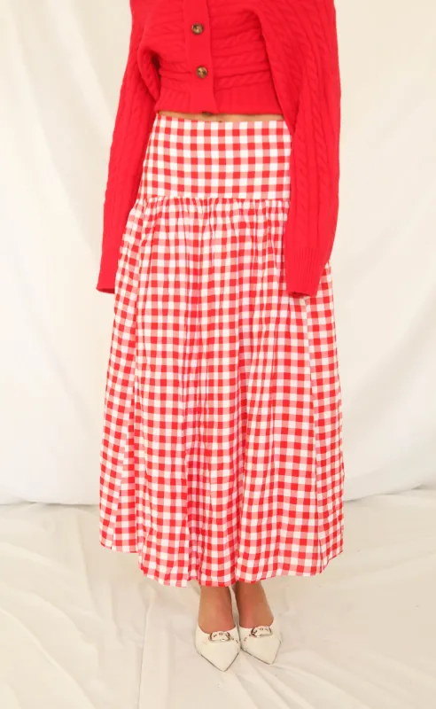 looking at you gingham maxi skirt sold by RIFFRAFF