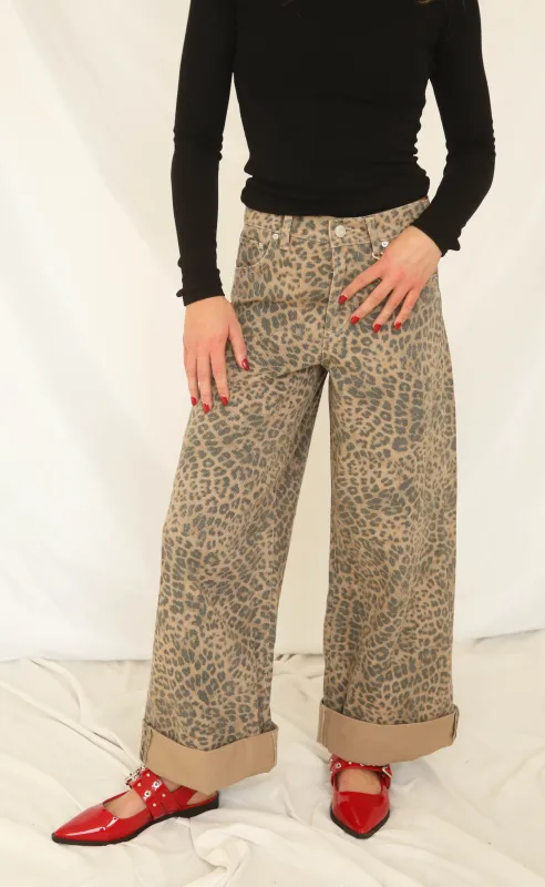 z supply: marli denim leopard pant sold by RIFFRAFF