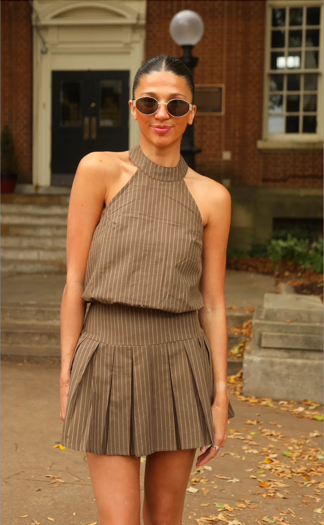 fine line halter mini dress sold by RIFFRAFF product image thumbnail 2