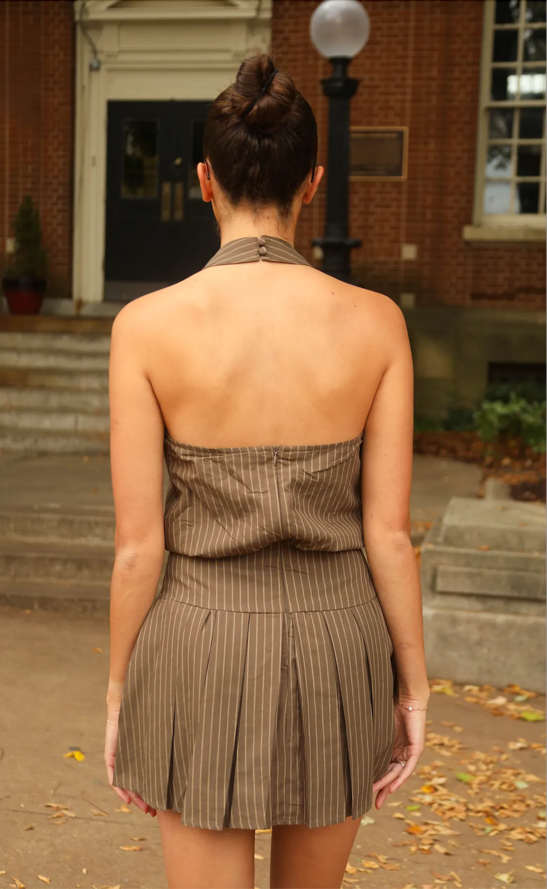 fine line halter mini dress sold by RIFFRAFF product image thumbnail 3