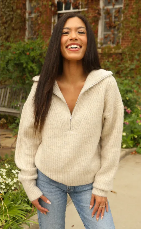 anything but ordinary half zip sweater sold by RIFFRAFF