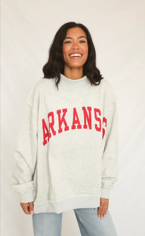 arkansas reversible mock neck sweatshirt - grey sold by RIFFRAFF