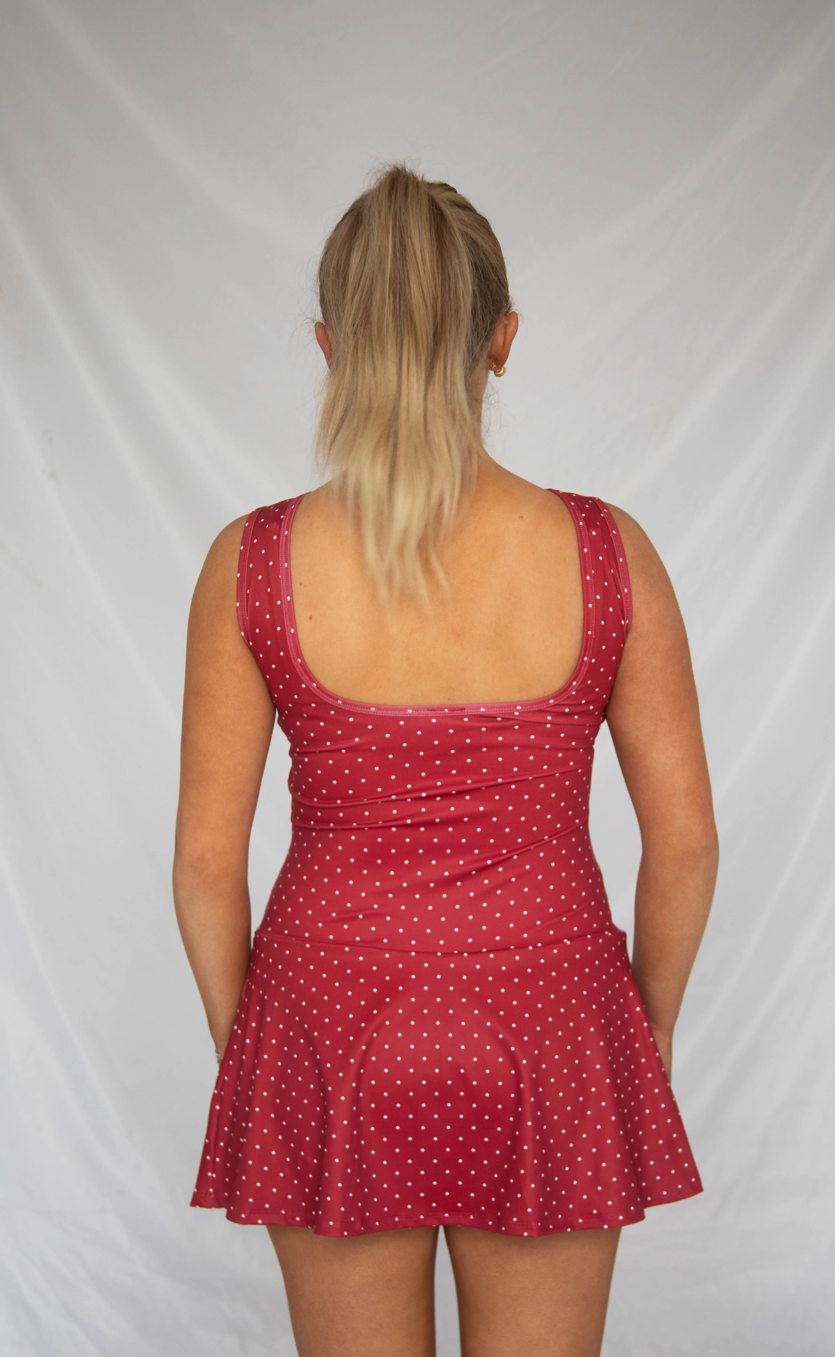 baseline mini dress - red polka dot sold by RIFFRAFF product image thumbnail 2
