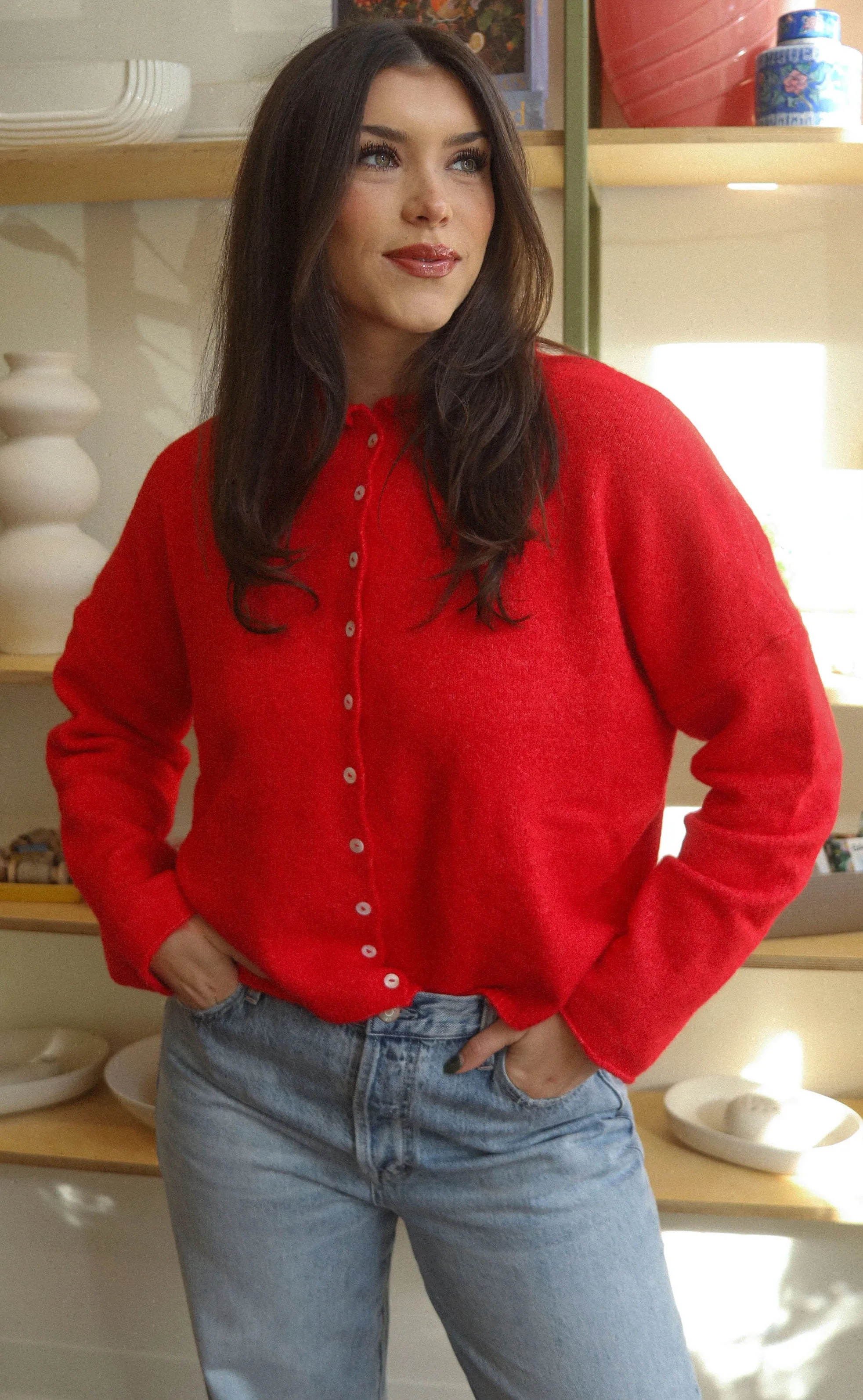 beat of your heart cardigan - red sold by RIFFRAFF product image thumbnail 2