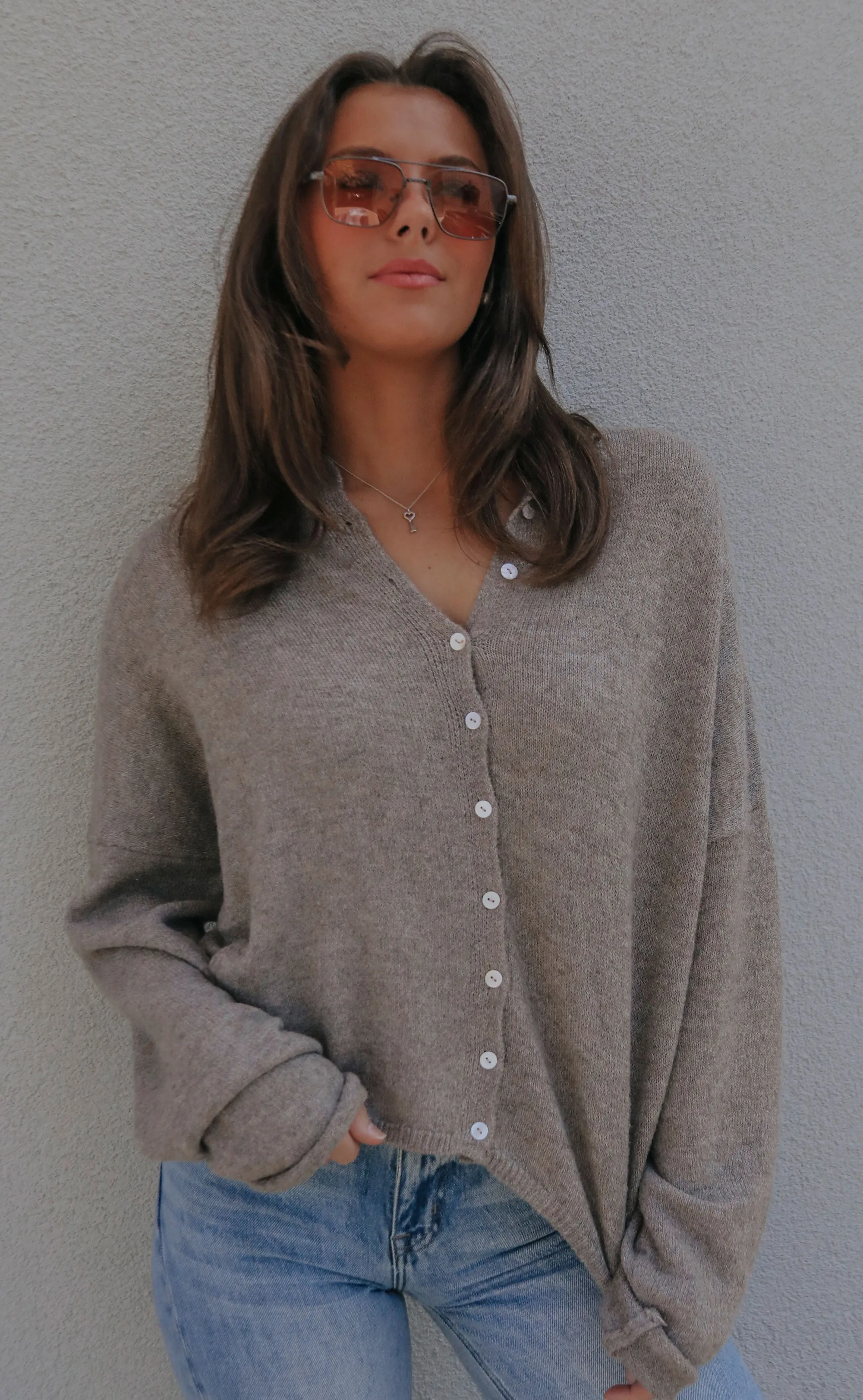 beat of your heart cardigan - mocha sold by RIFFRAFF