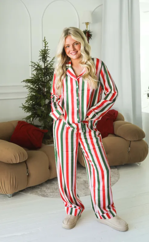 show me your mumu: classic pj set - jolly stripes silky sold by RIFFRAFF
