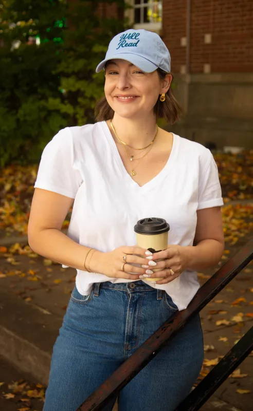 friday + saturday x jo johnson overby: well read dad hat sold by RIFFRAFF