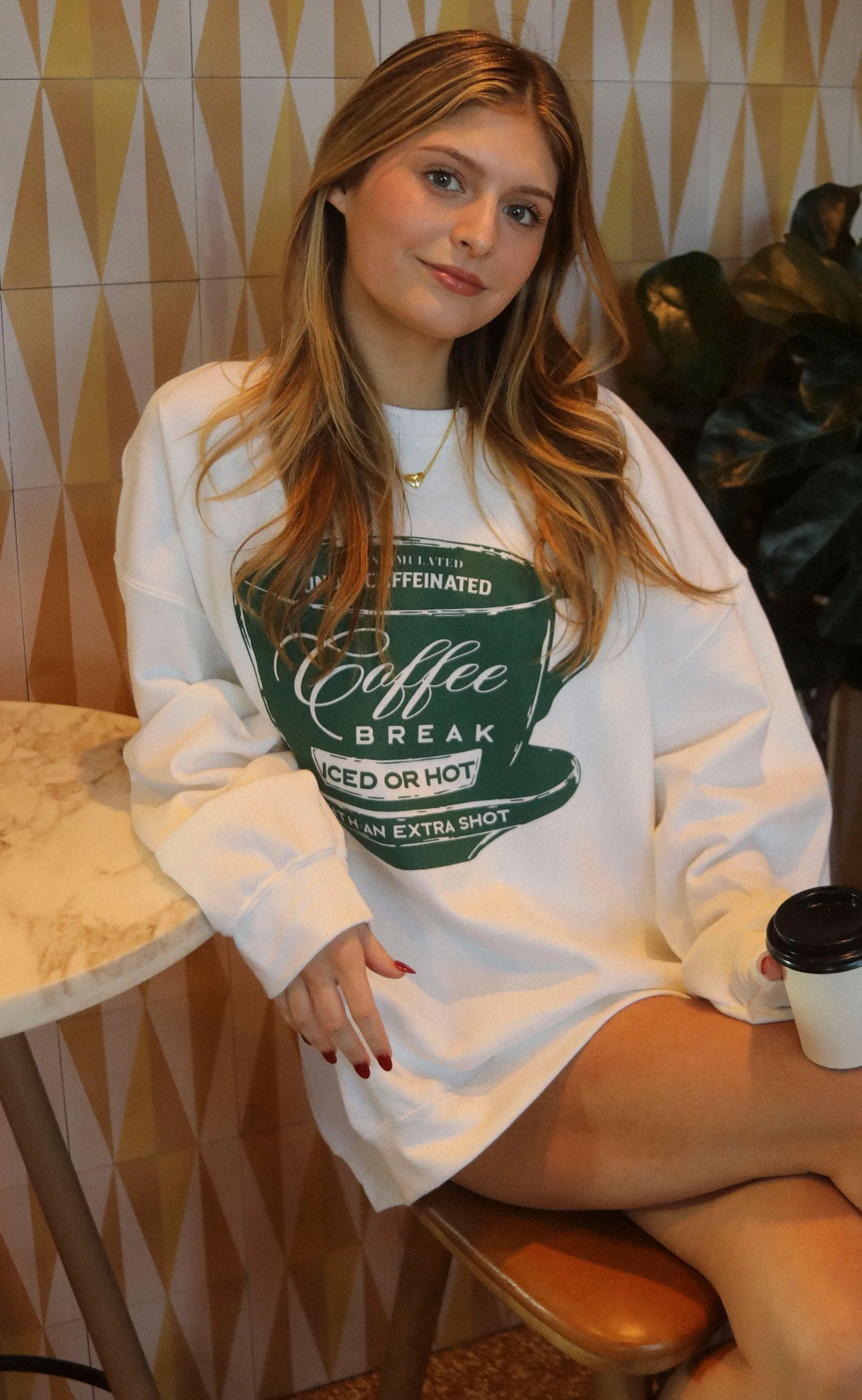 friday + saturday: coffee break sweatshirt sold by RIFFRAFF product image thumbnail 4