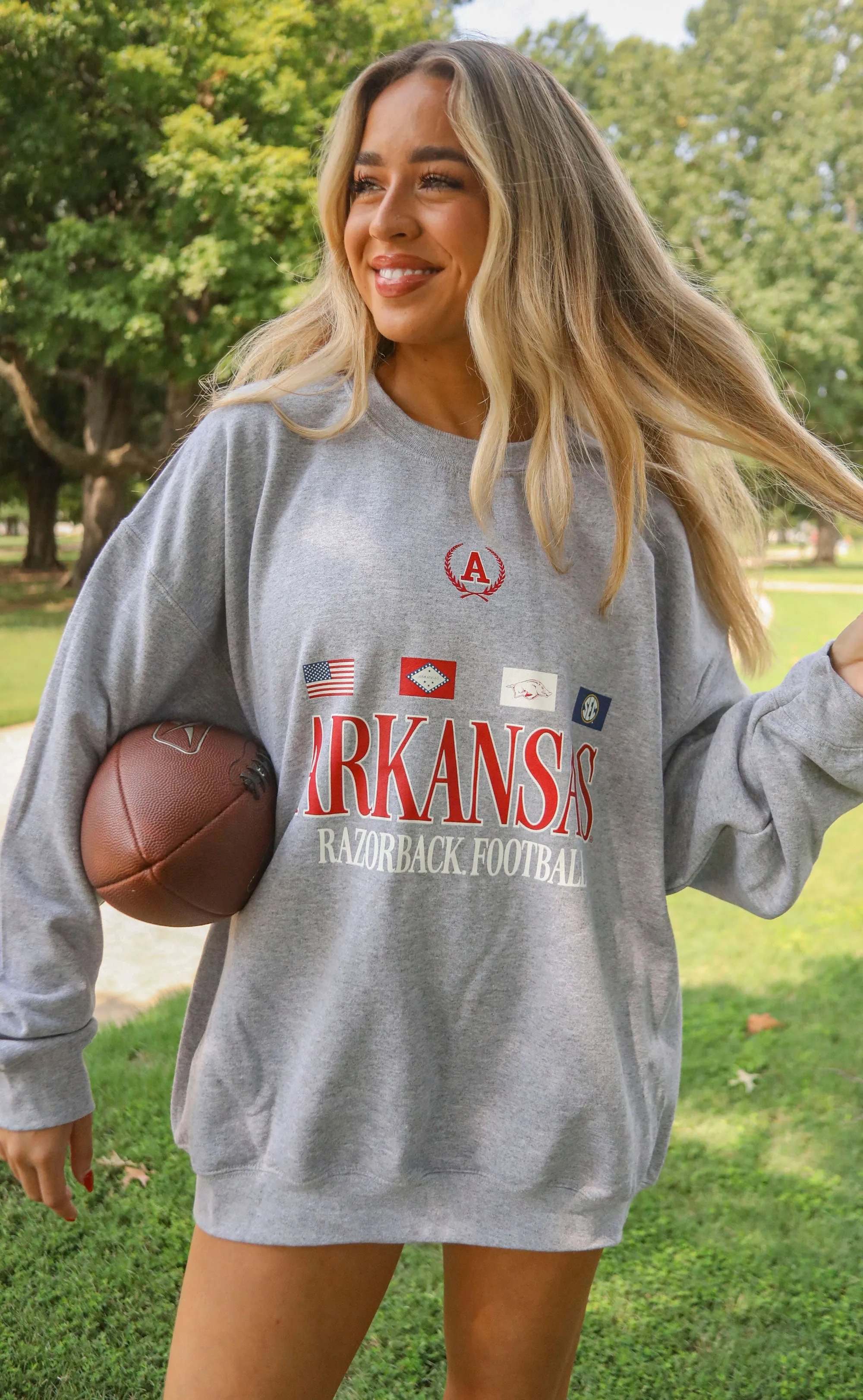 charlie southern: arkansas flag sweatshirt sold by RIFFRAFF