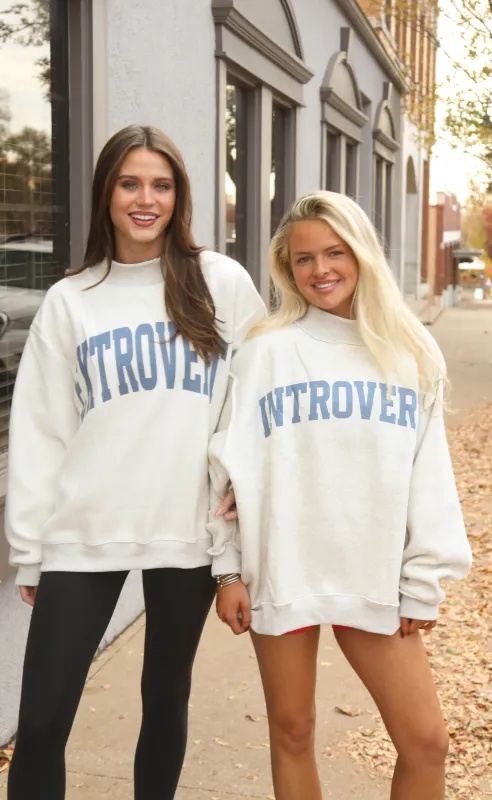 introvert / extrovert reversible mock neck sweatshirt sold by RIFFRAFF