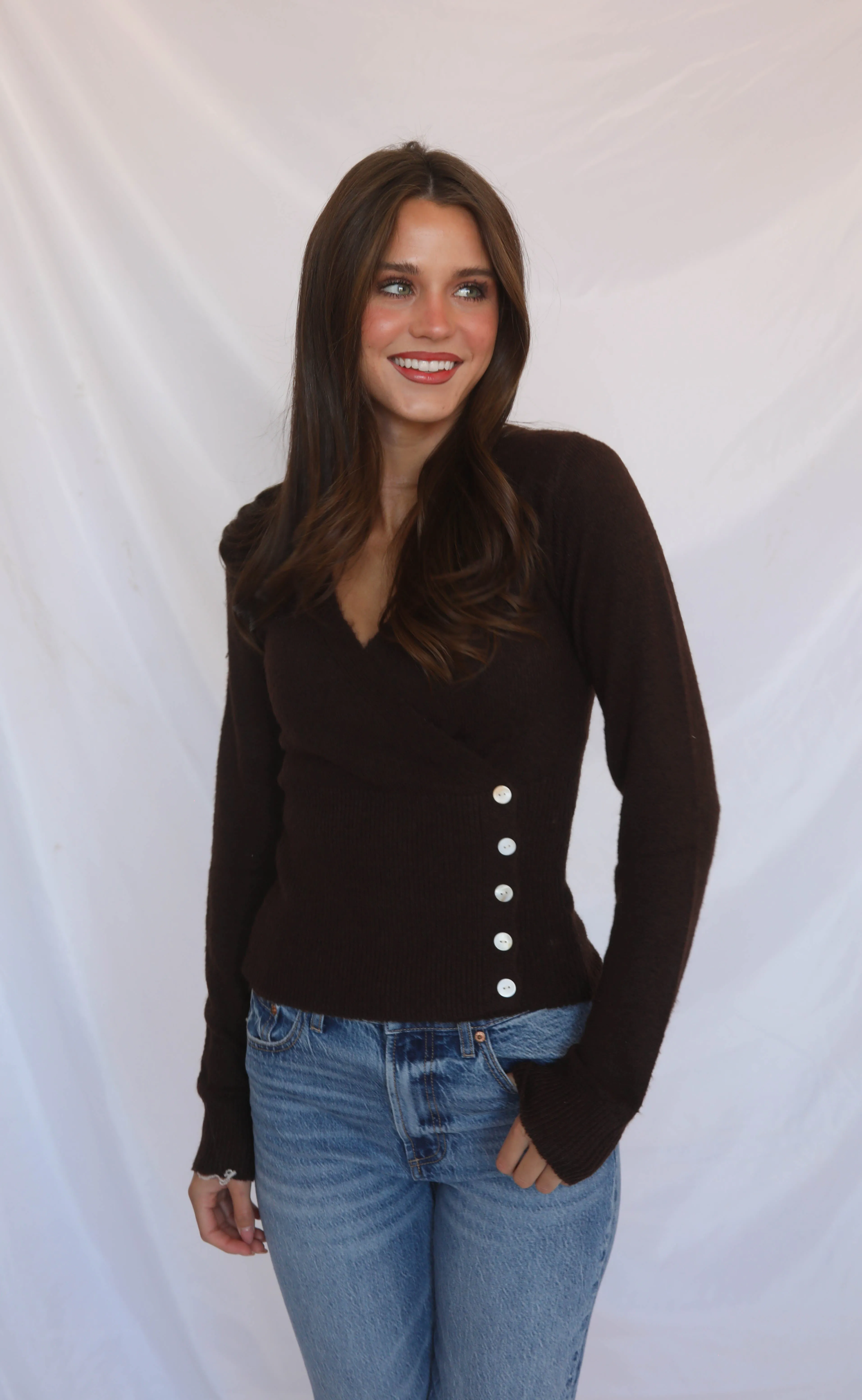 wanna love you wrap cardigan sold by RIFFRAFF