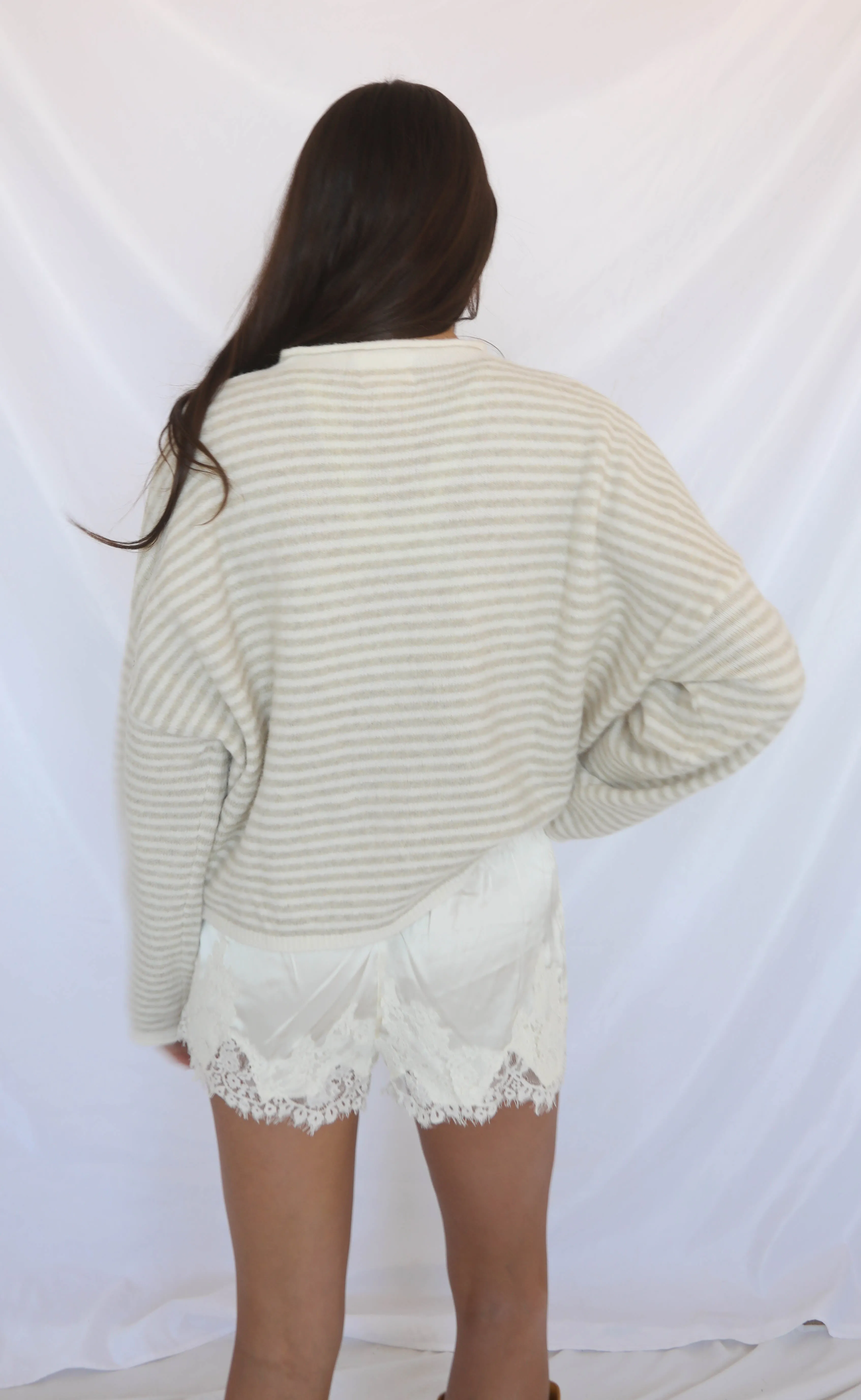 beat of your heart cardigan - cream stripe sold by RIFFRAFF product image thumbnail 3