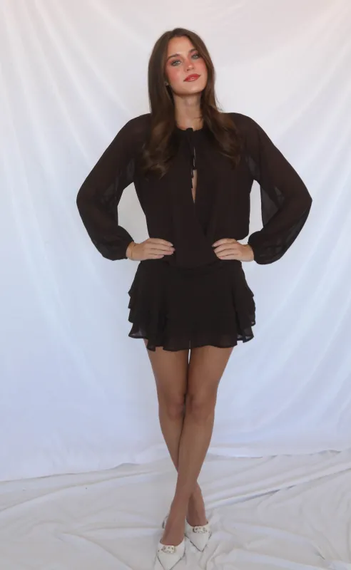 in my heart surplice drop waist mini dress sold by RIFFRAFF