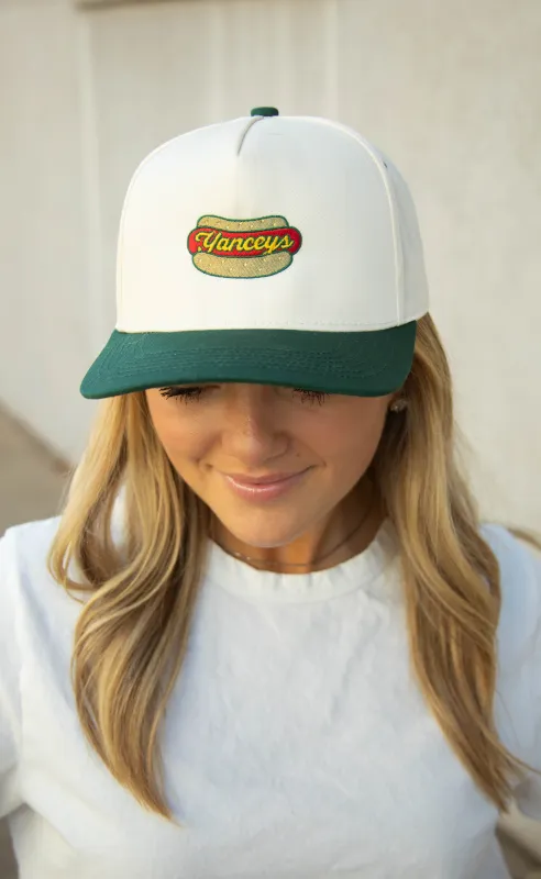 charlie southern: yancey's hot dog trucker hat sold by RIFFRAFF