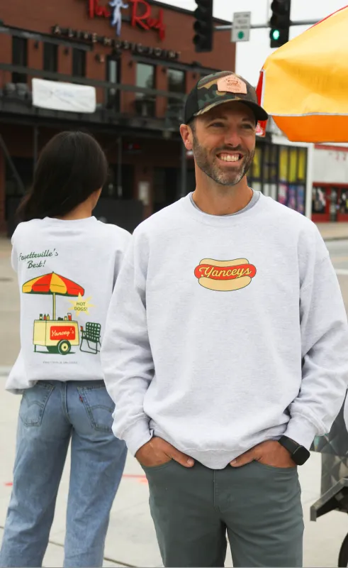 charlie southern: yancey's hot dogs sweatshirt sold by RIFFRAFF
