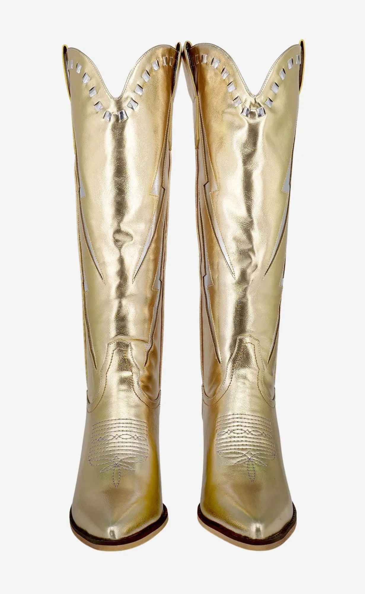 marfa: the jolene boot - gold/silver metallic vegan leather sold by RIFFRAFF product image thumbnail 3