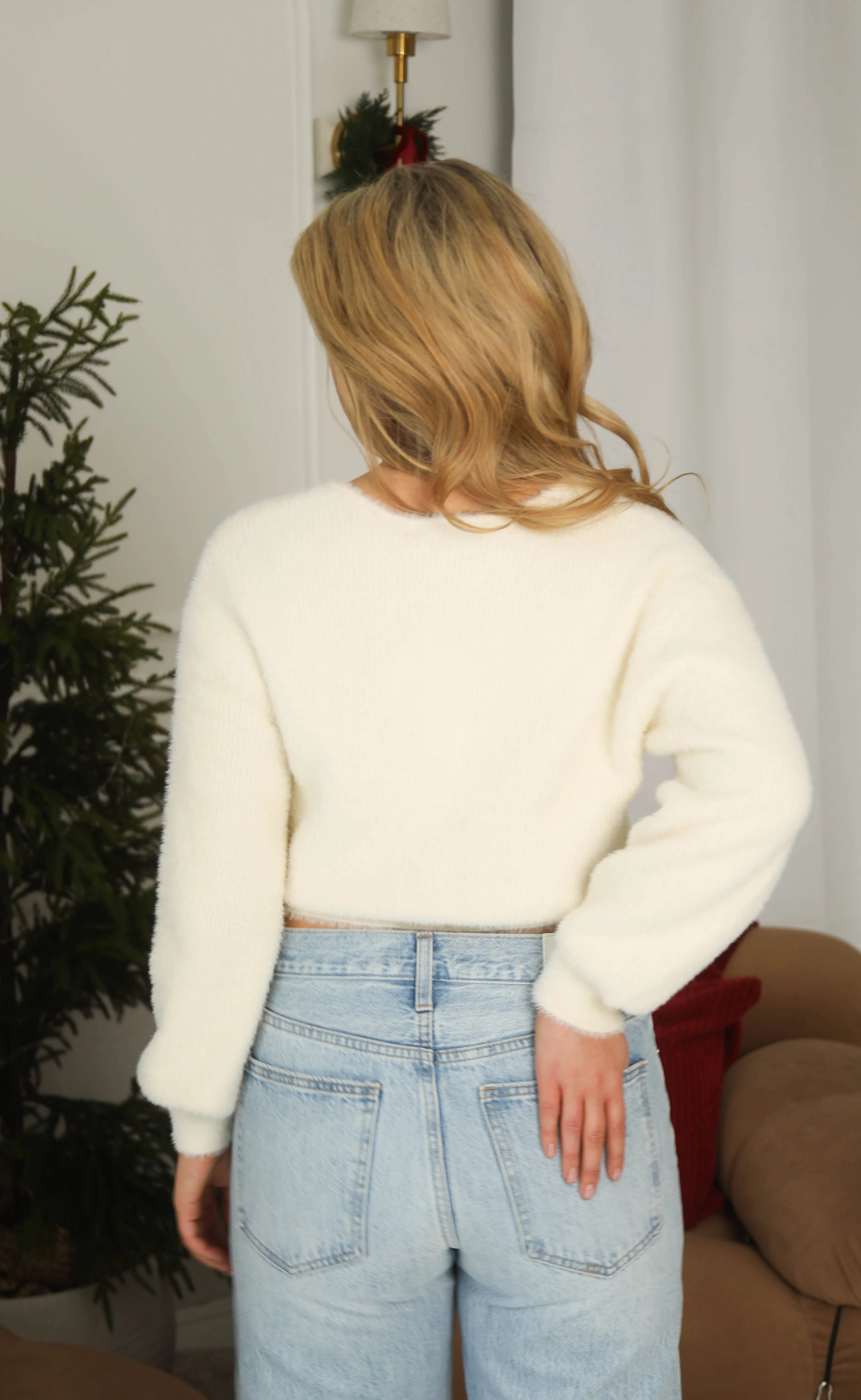 z supply: sadira fluffy cardigan - warm white sold by RIFFRAFF product image thumbnail 3