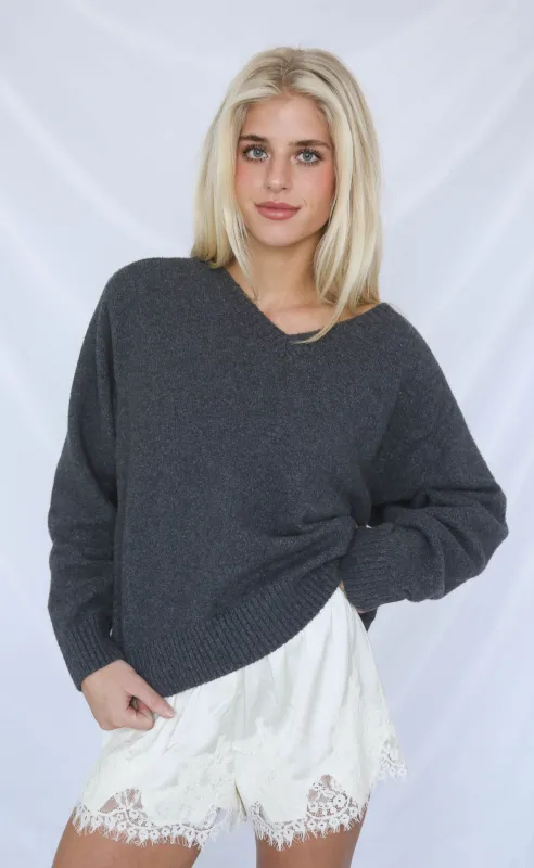 z supply: eloise sweater - charcoal heather sold by RIFFRAFF