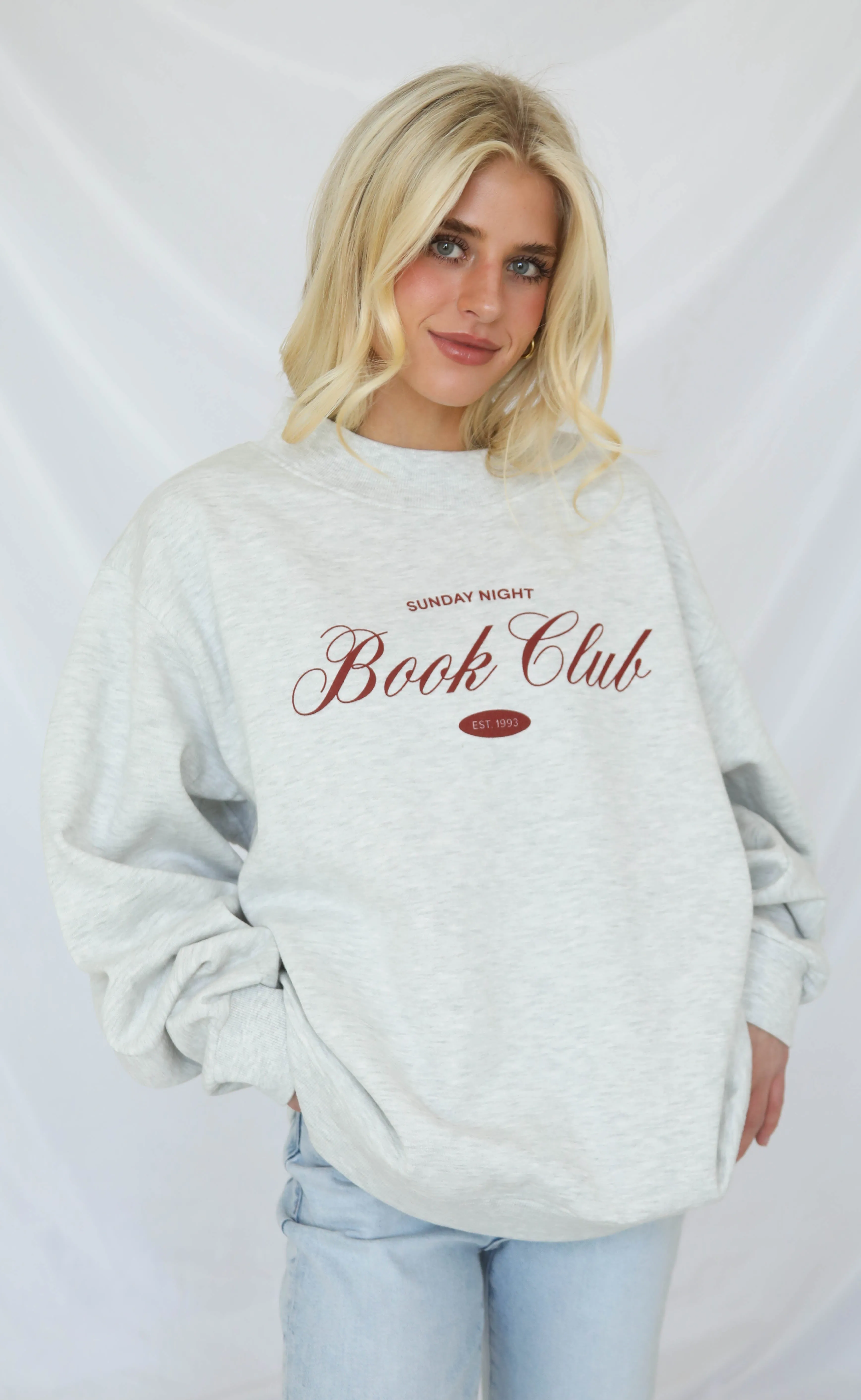 charlie southern x jo johnson overby: sunday night book club mock neck sold by RIFFRAFF