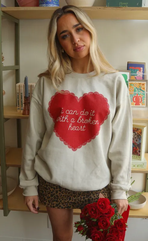 friday + saturday: broken heart sweatshirt made by RIFFRAFF
