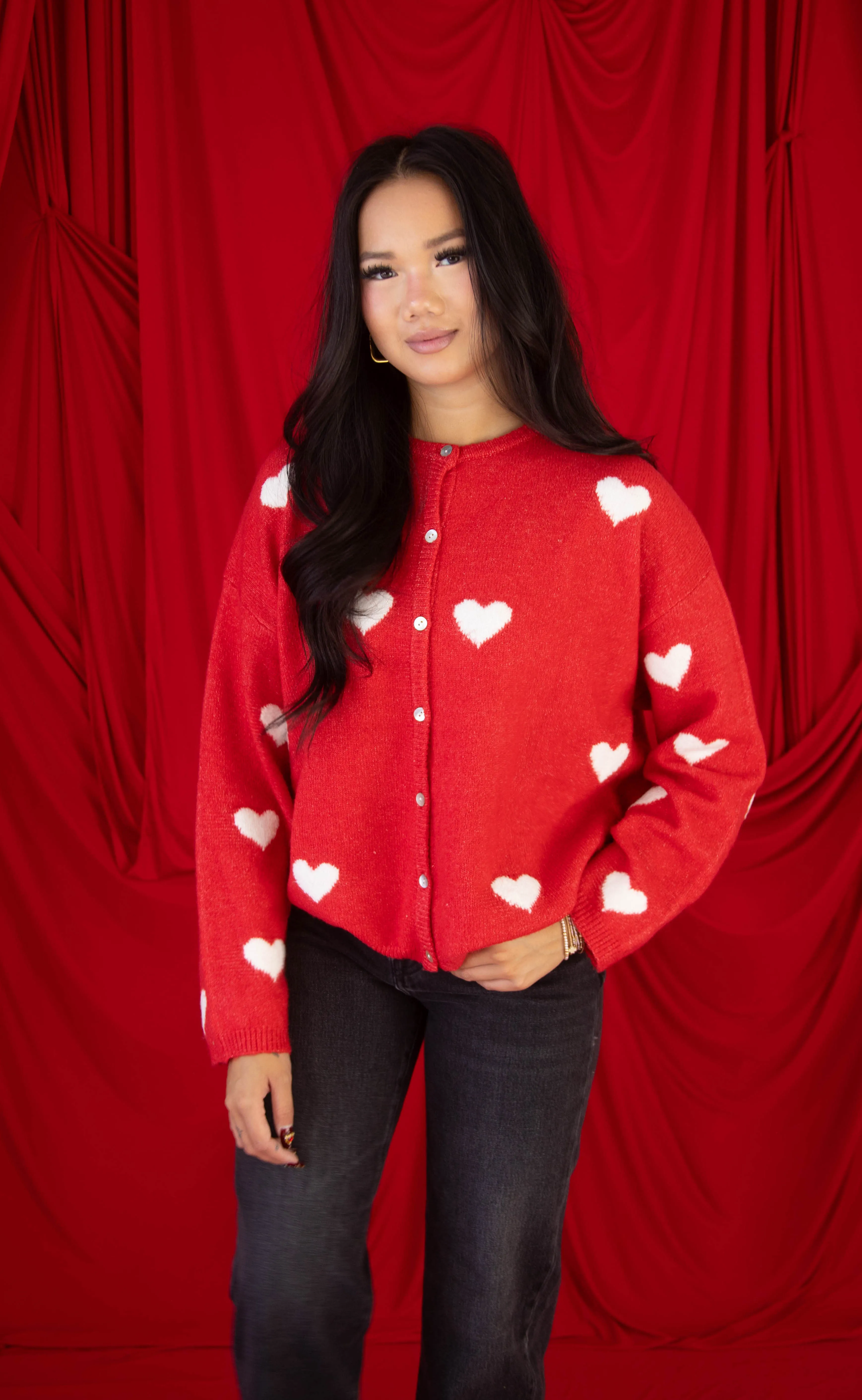 they want it all cardigan - heart sold by RIFFRAFF