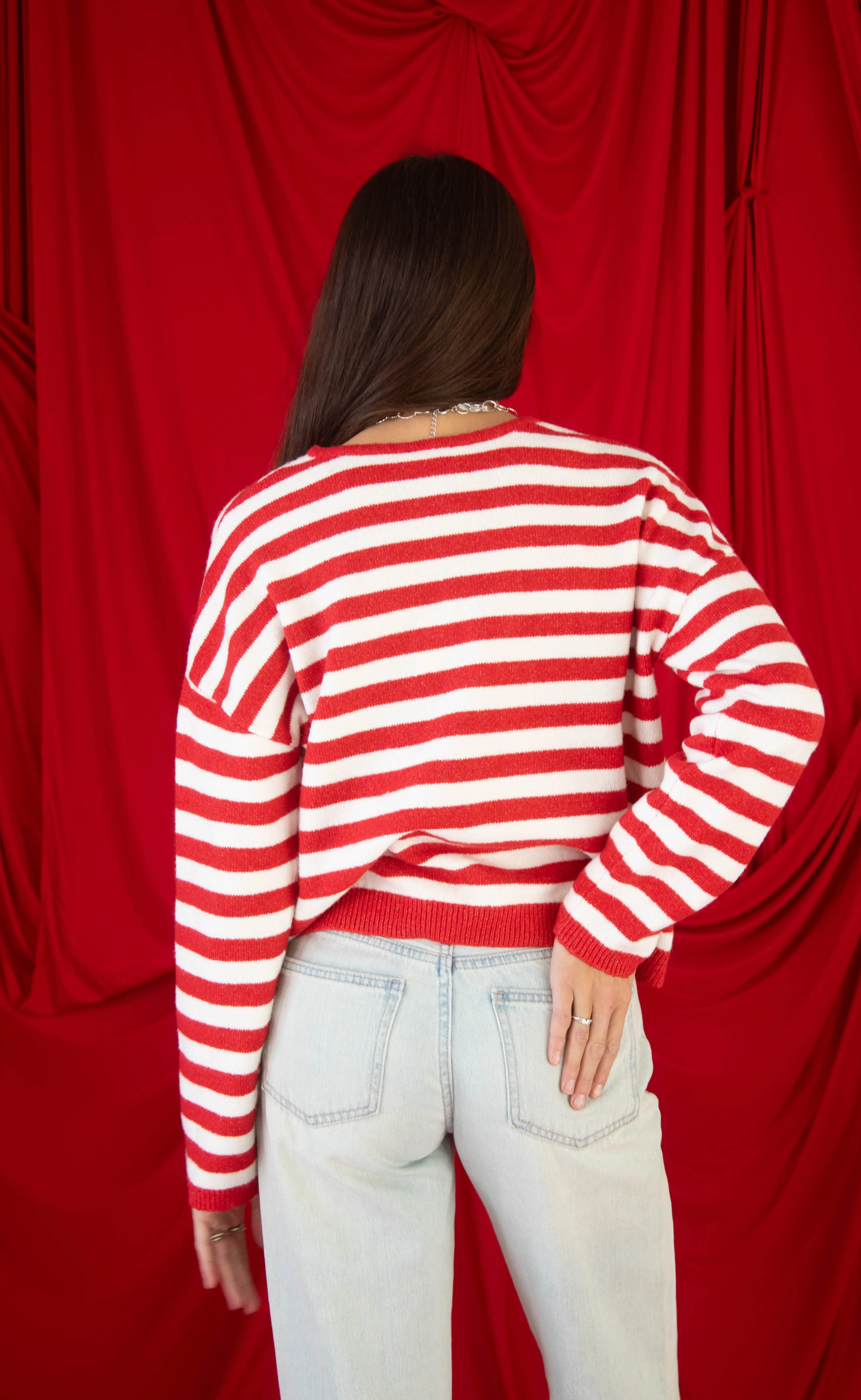 not a fool striped cardigan - red sold by RIFFRAFF product image thumbnail 3