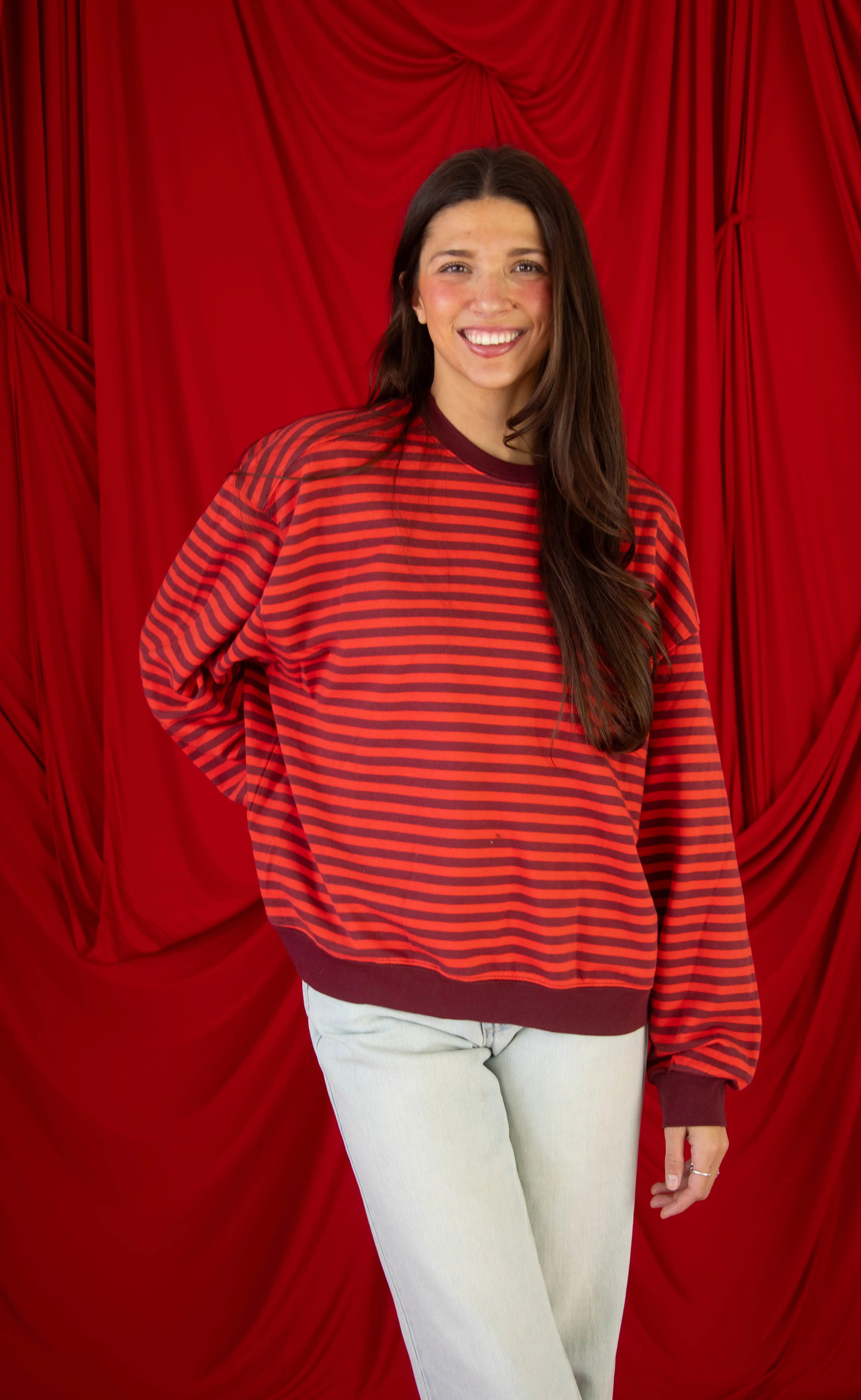 places to be striped sweatshirt sold by RIFFRAFF product image thumbnail 3