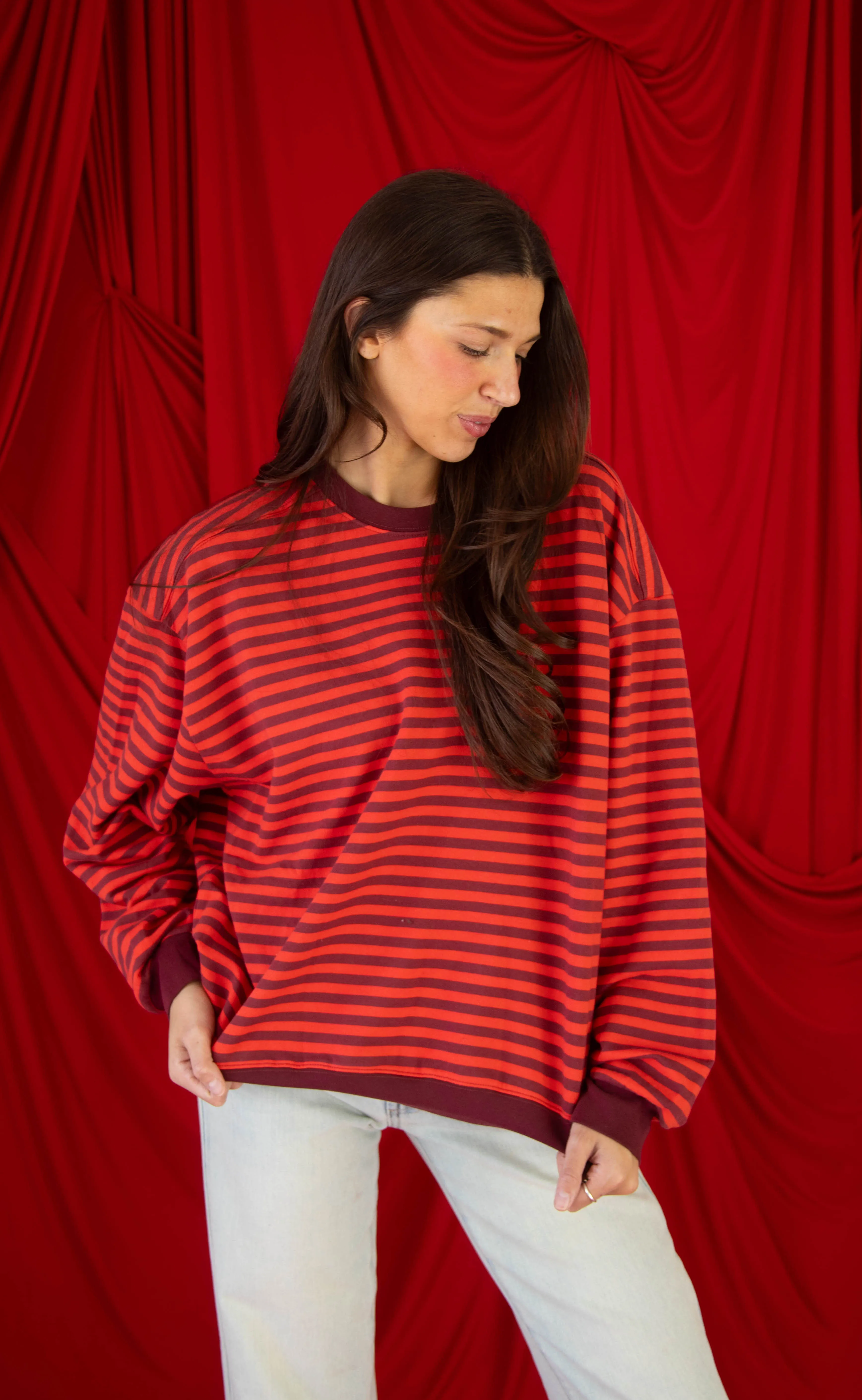 places to be striped sweatshirt sold by RIFFRAFF product image thumbnail 2