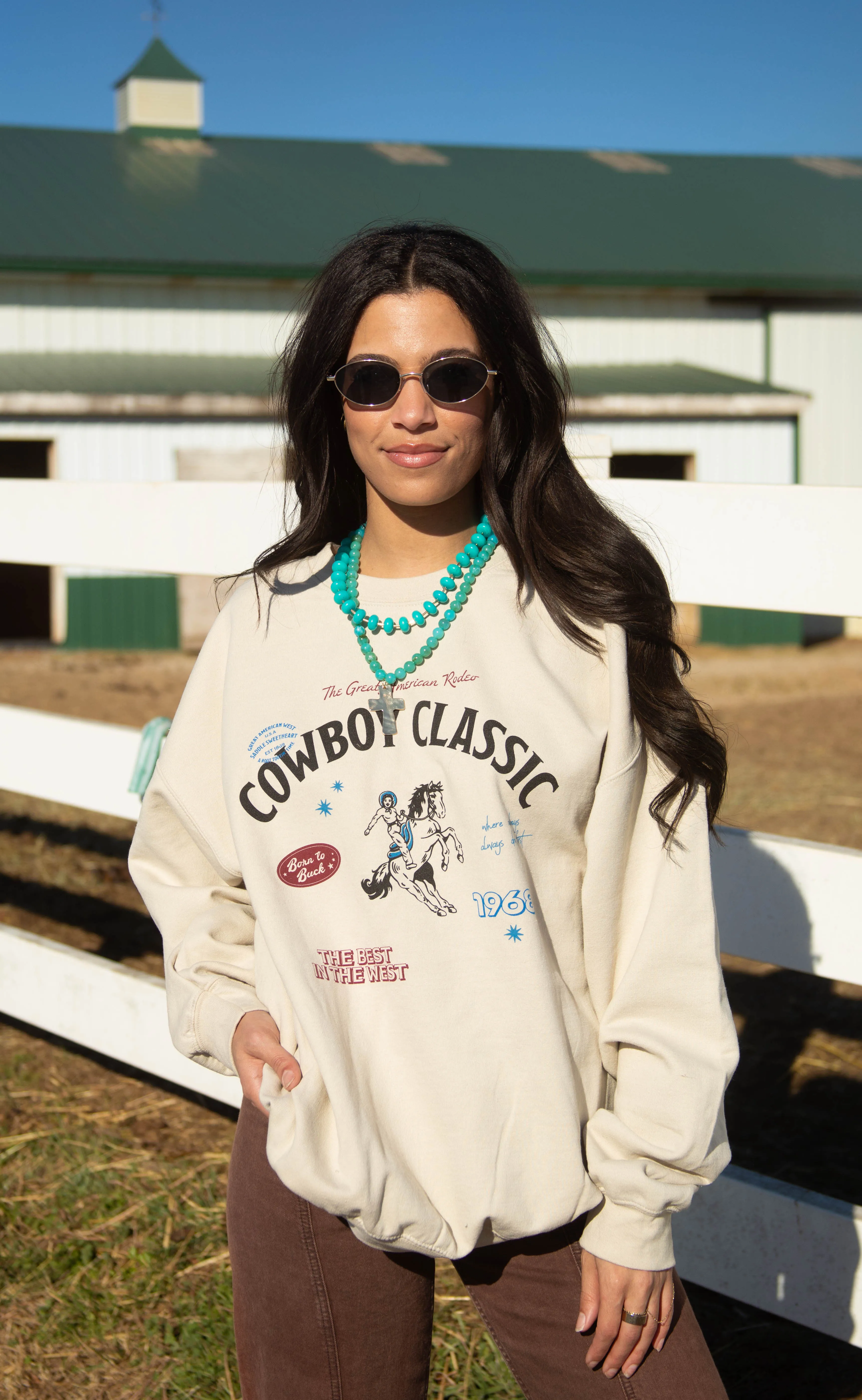 charlie southern: cowboy classic patchwork sweatshirt sold by RIFFRAFF product image thumbnail 2