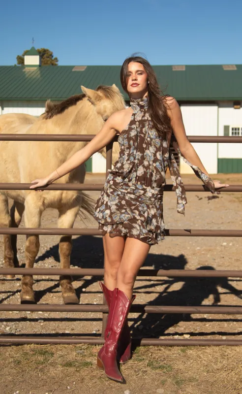 change all that floral halter dress sold by RIFFRAFF