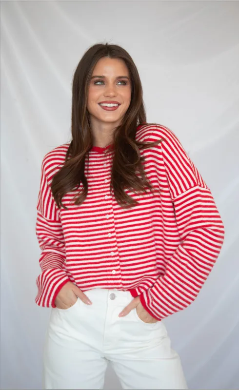 not over you cardigan - red made by RIFFRAFF