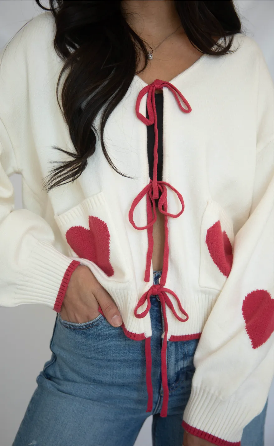 falling so soon heart cardigan sold by RIFFRAFF product image thumbnail 2