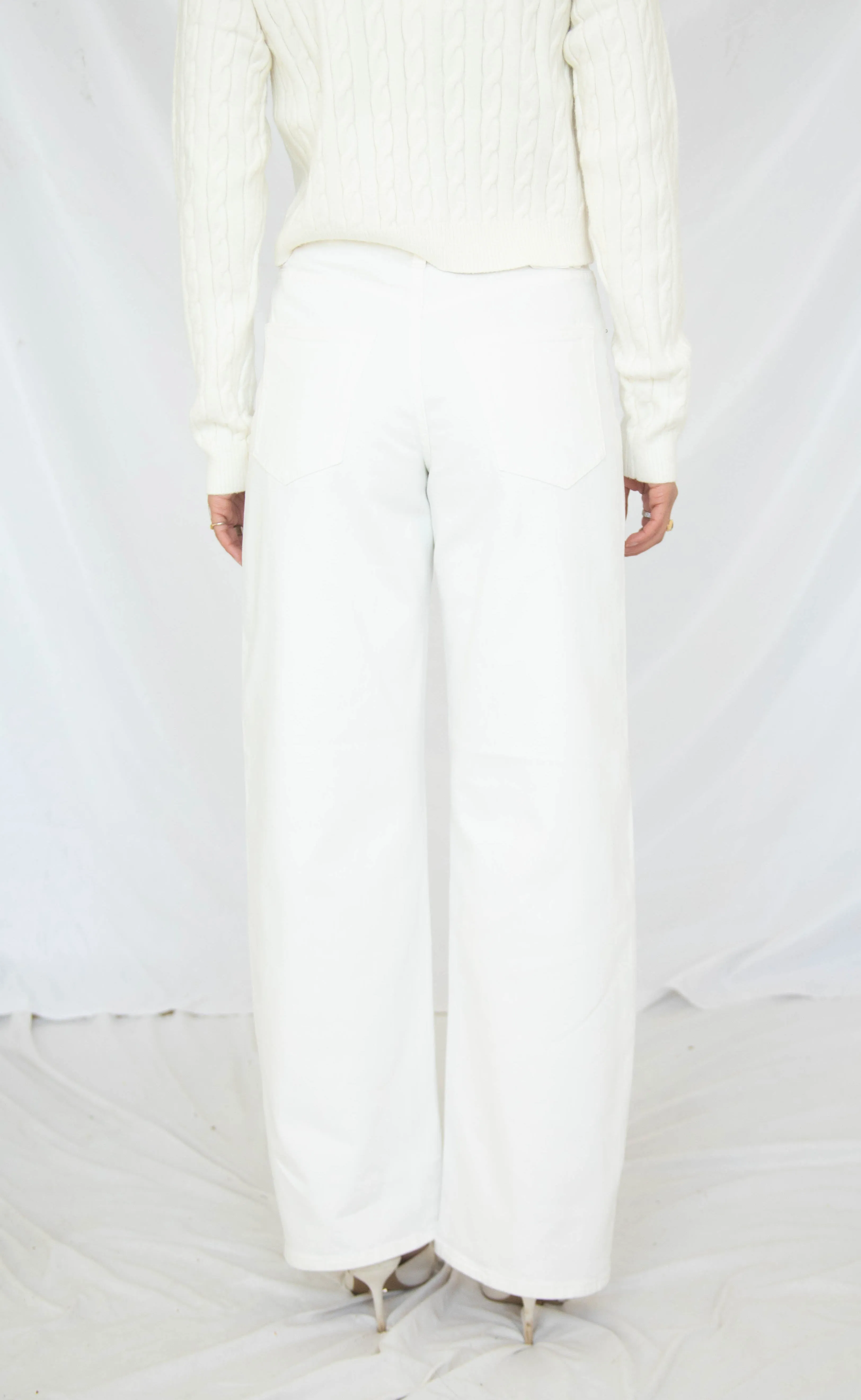 z supply: remi high rise bowed wide leg jeans - cloud sold by RIFFRAFF product image thumbnail 3