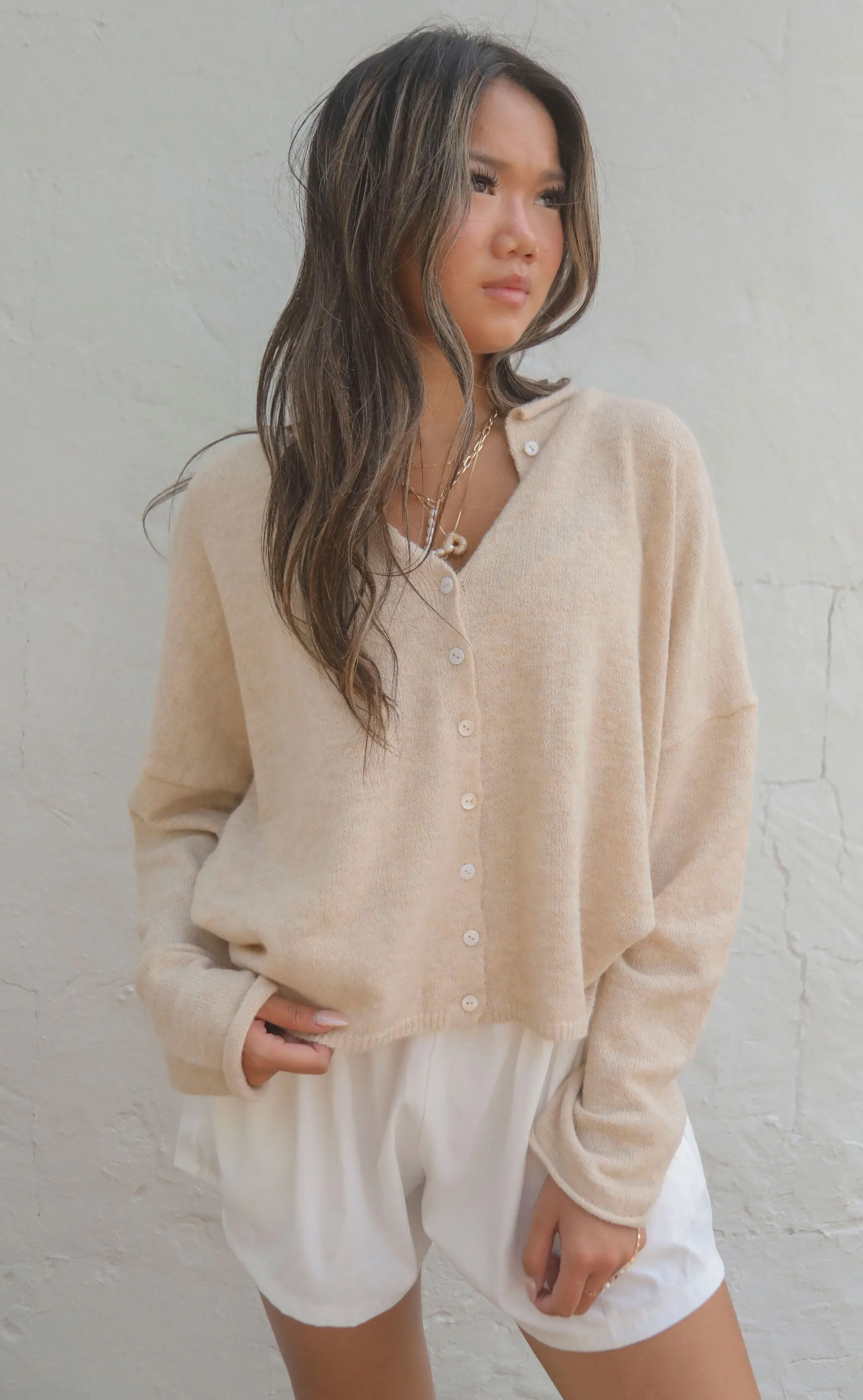 beat of your heart cardigan - natural sold by RIFFRAFF product image thumbnail 3