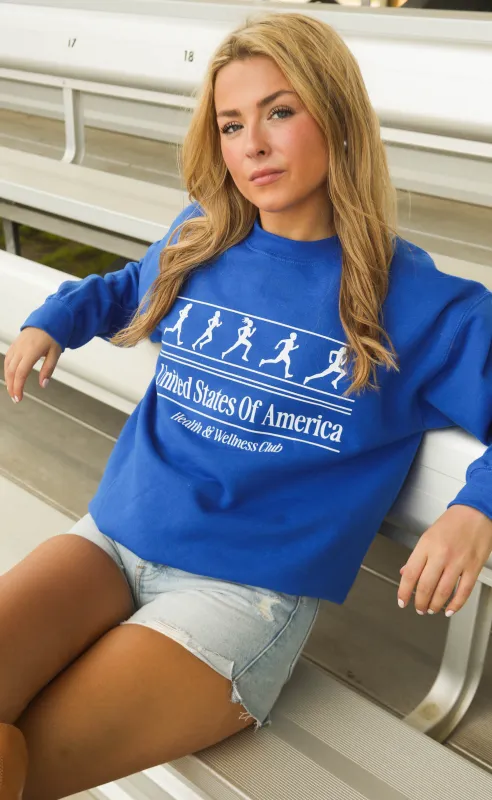 friday + saturday: usa health + wellness sweatshirt sold by RIFFRAFF