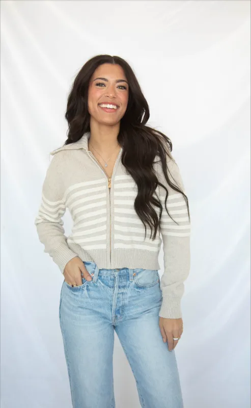 z supply: kovac sweater jacket - natural heather sold by RIFFRAFF