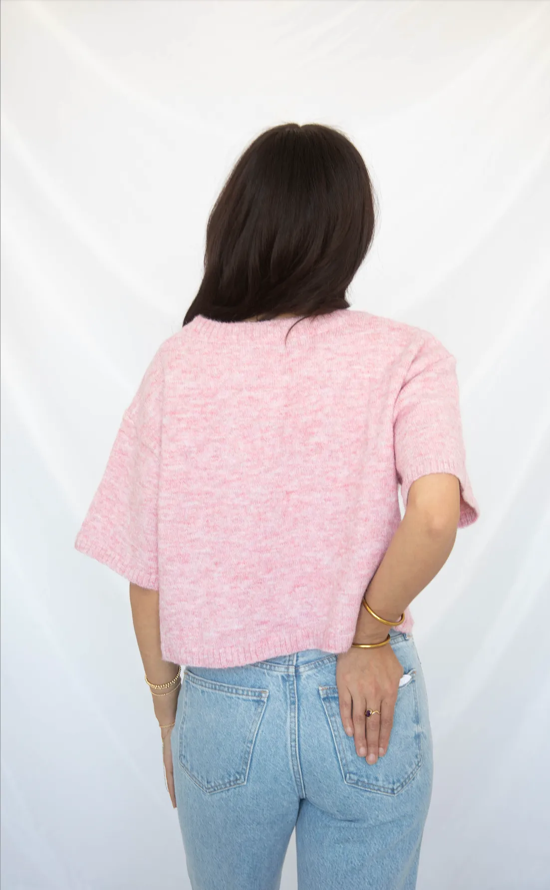 tell the truth short sleeve cardigan - pink sold by RIFFRAFF product image thumbnail 3