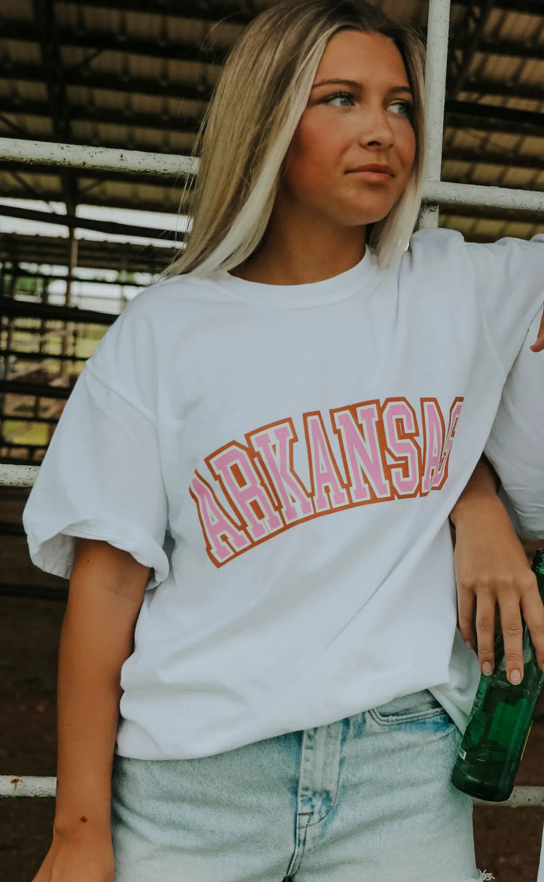 charlie southern: pink state jersey t shirt - arkansas sold by RIFFRAFF product image thumbnail 2