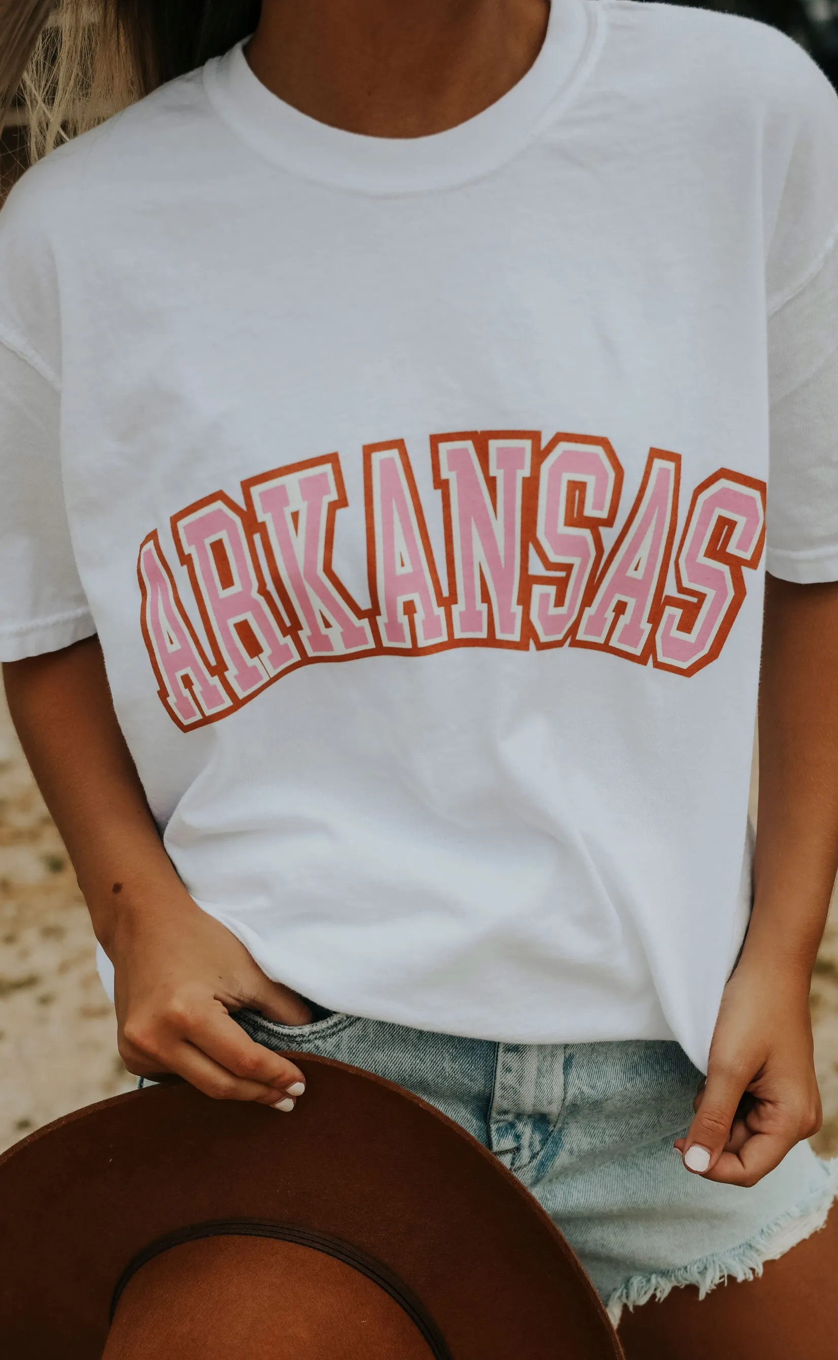 charlie southern: pink state jersey t shirt - arkansas sold by RIFFRAFF product image thumbnail 3