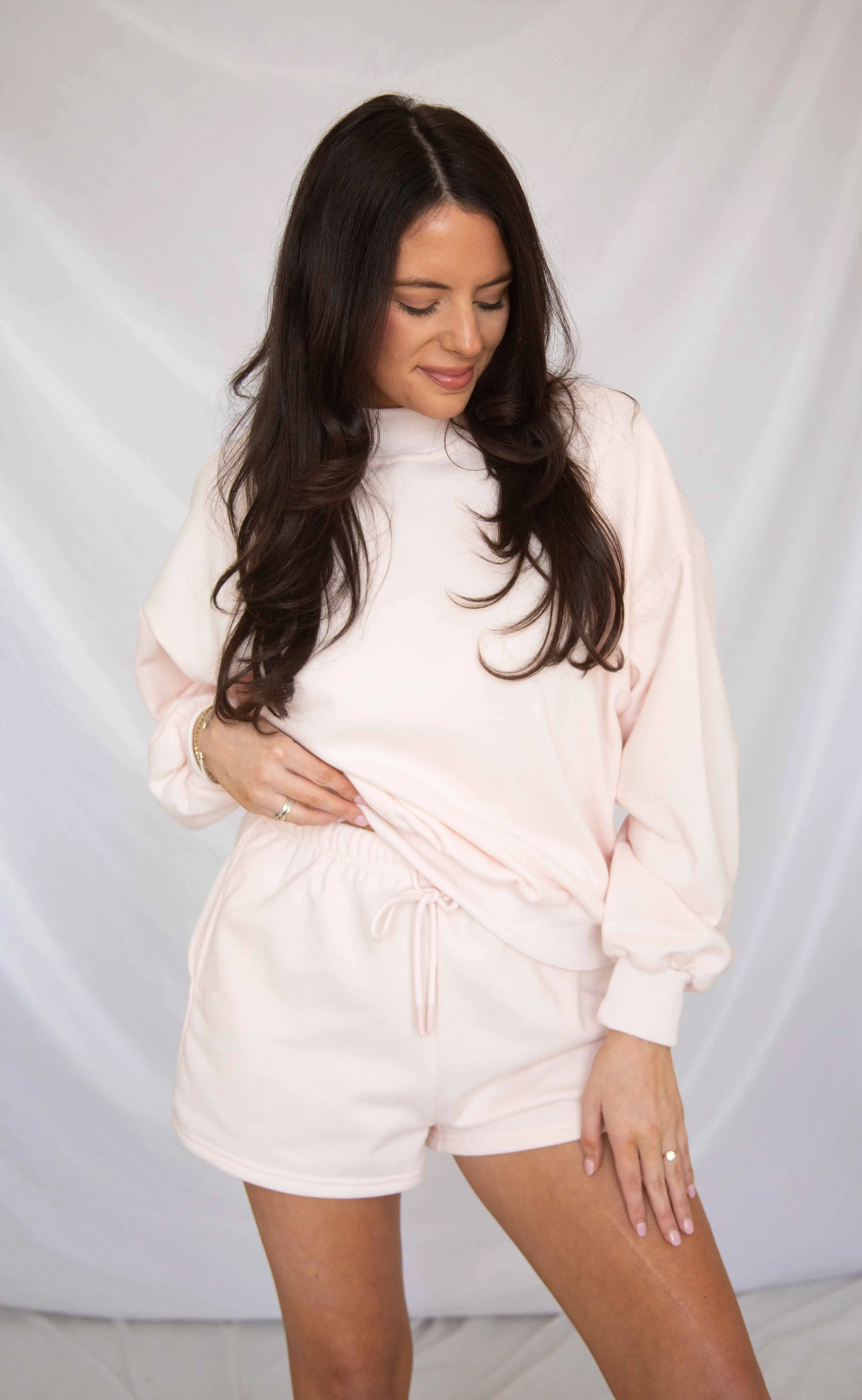 party on mock neck lounge set - blush sold by RIFFRAFF product image thumbnail 2
